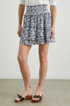 Vrouwen Rails Addison Rok - Marine Witte Textuur Bloemen