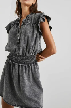 Vrouwen Rails Amina Jurk - Zwarte Acid Wash