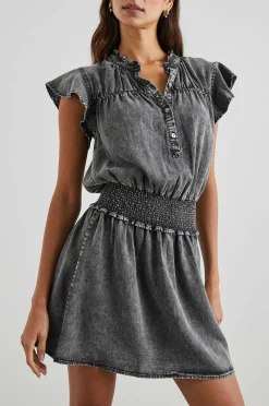 Vrouwen Rails Amina Jurk - Zwarte Acid Wash