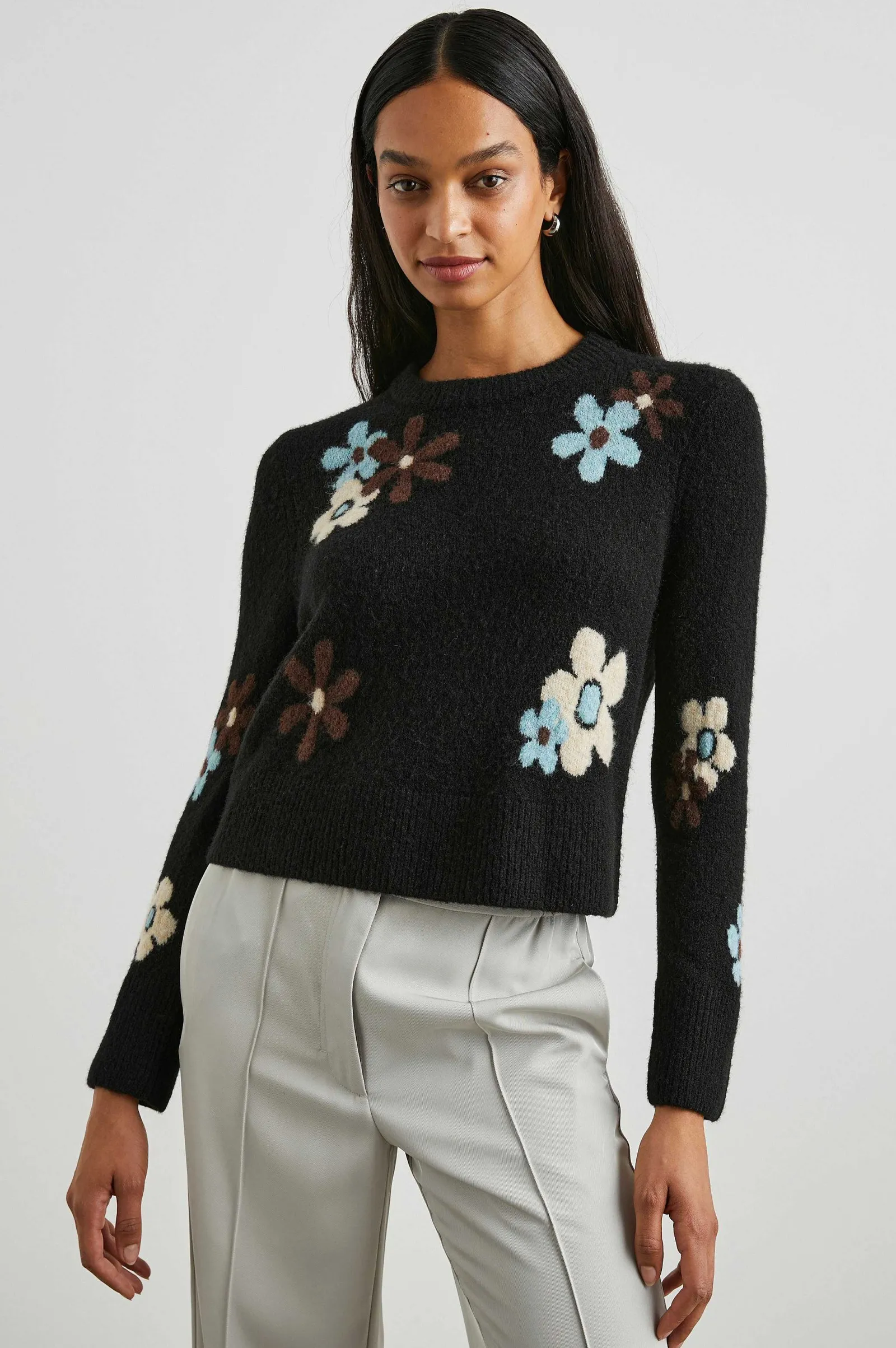 Vrouwen Rails Anijs Trui - Onyx Blauwe Madeliefjes