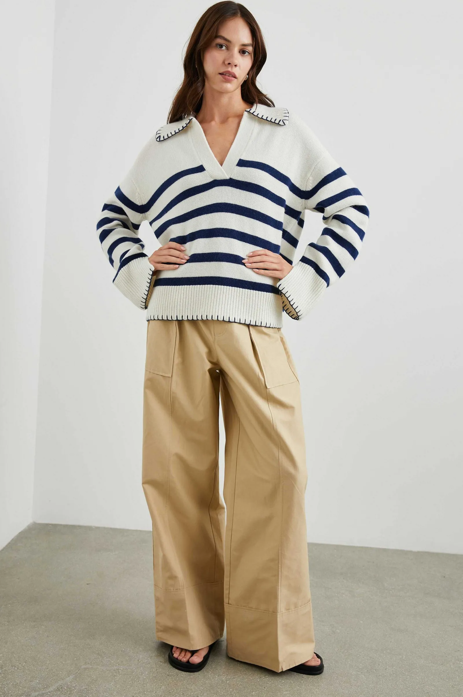 Vrouwen Rails Athena Trui - Ivoor Marine Stripe