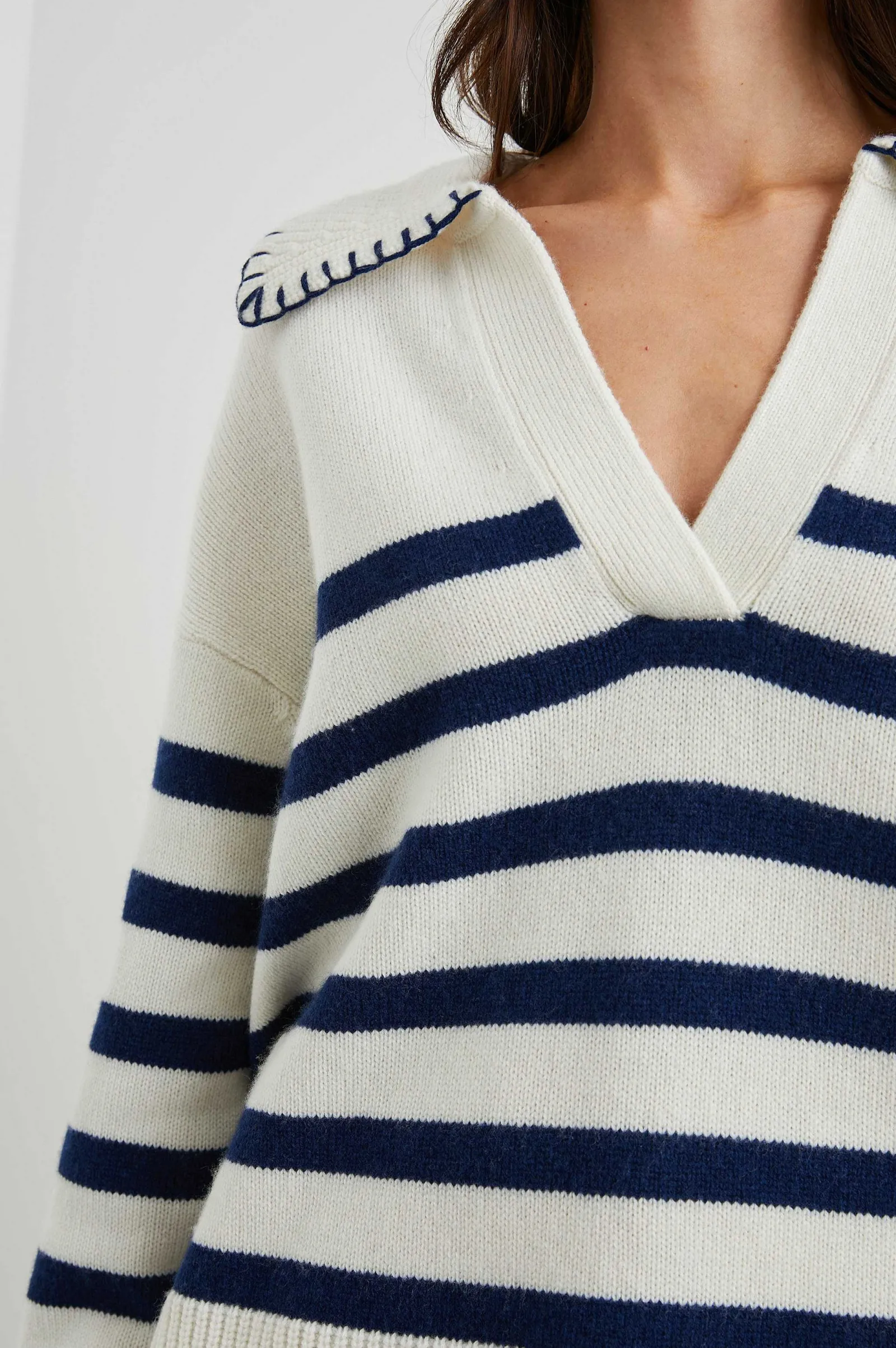 Vrouwen Rails Athena Trui - Ivoor Marine Stripe