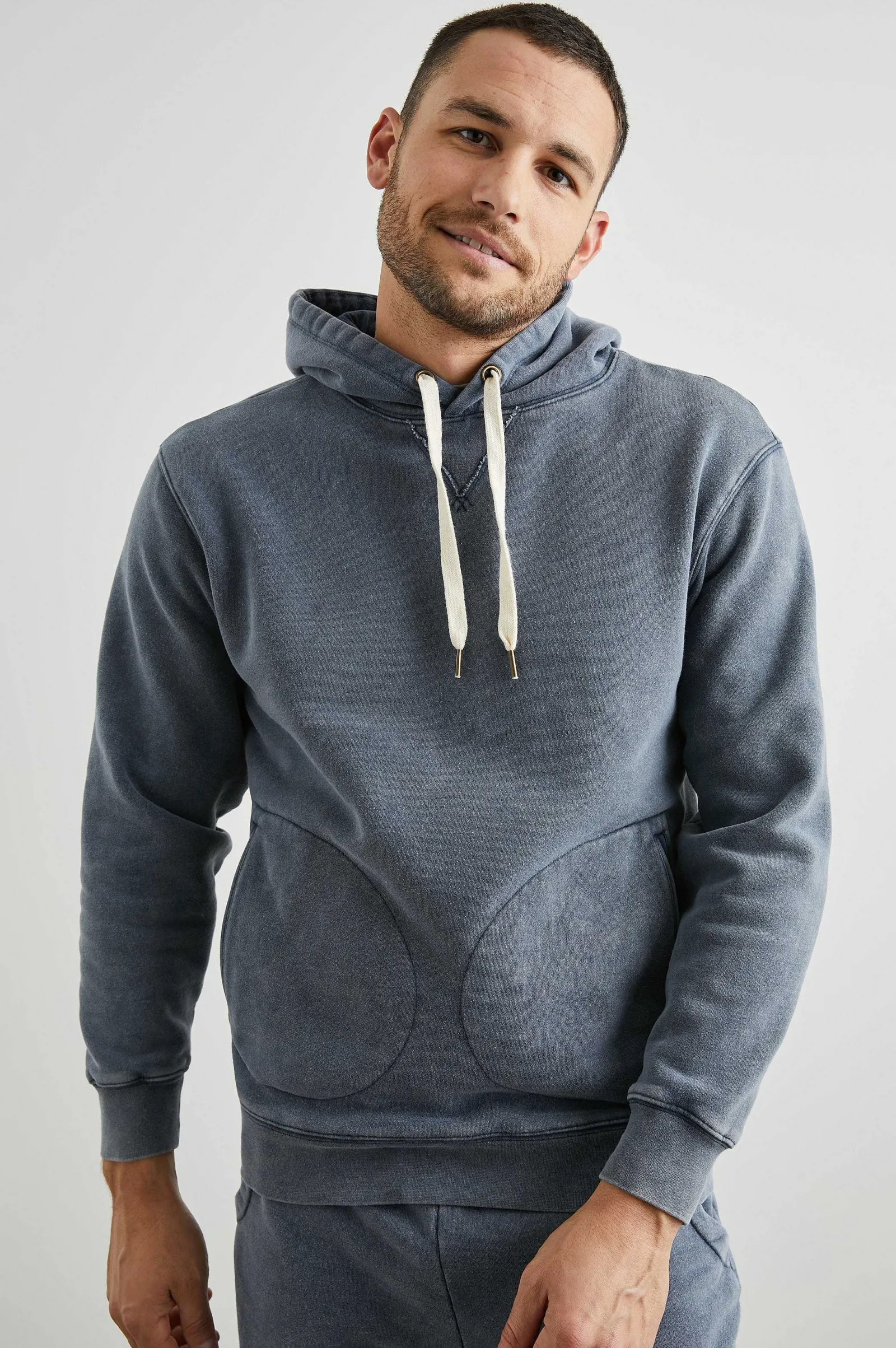 Heren Rails Basje Hoodie - Zongebleekte Marine