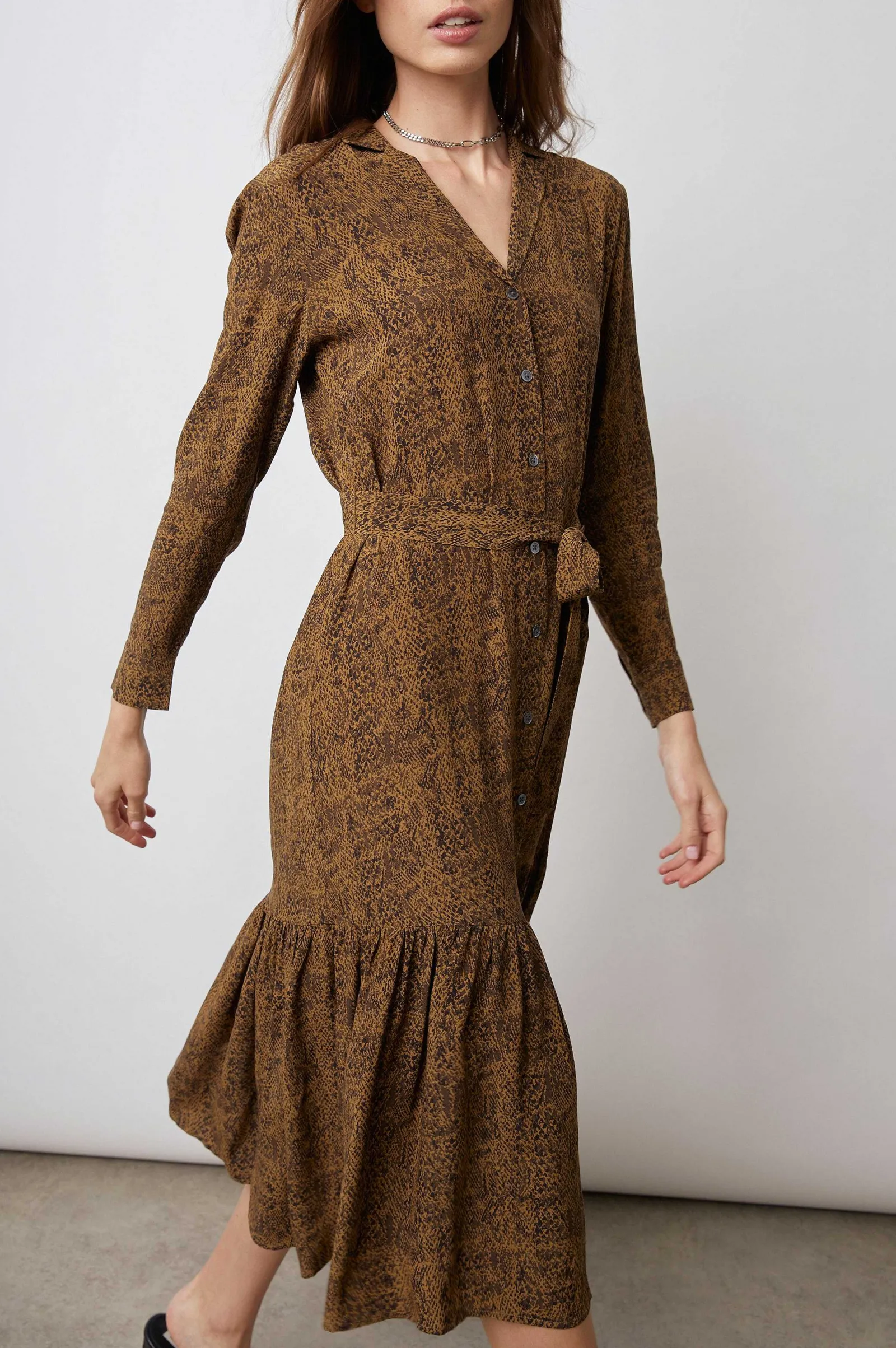 Vrouwen Rails Beatrice Jurk - Sepia Python