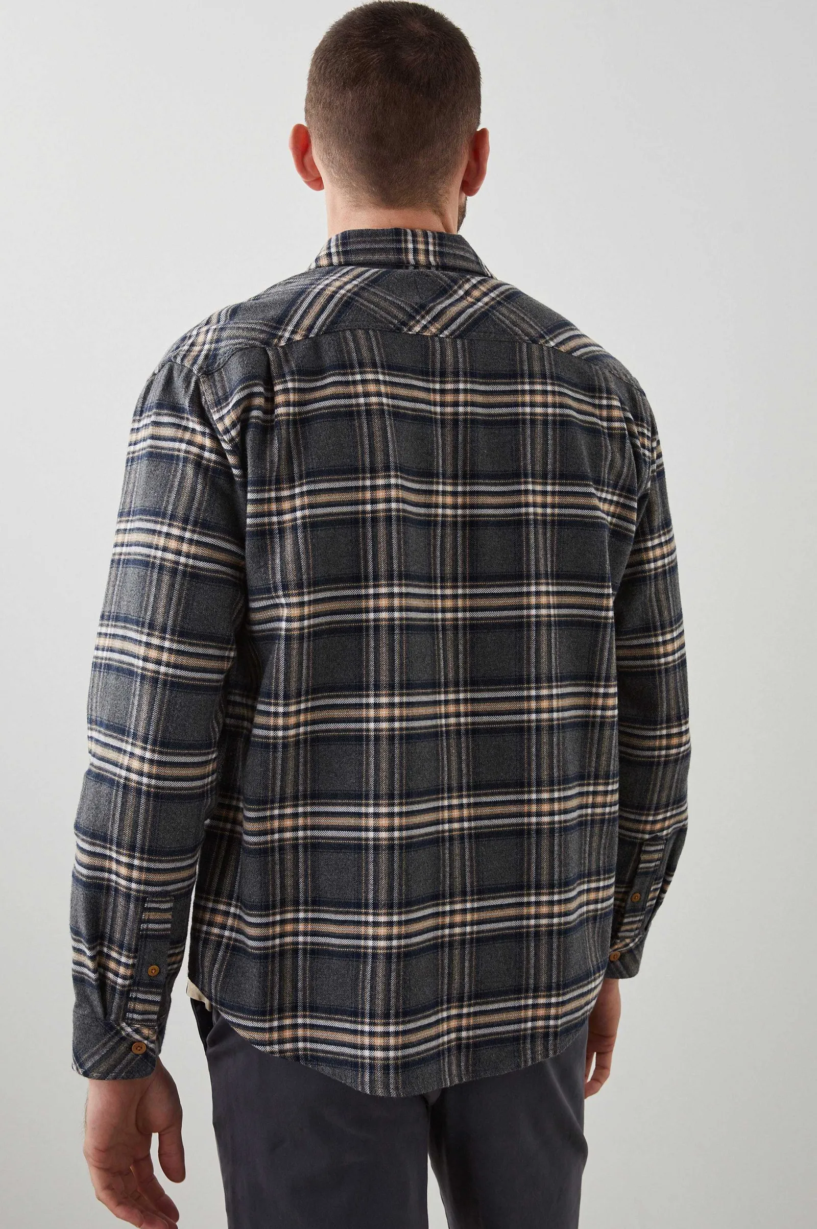 Heren Rails Bos Shirt - Houtskool Stichting Melange