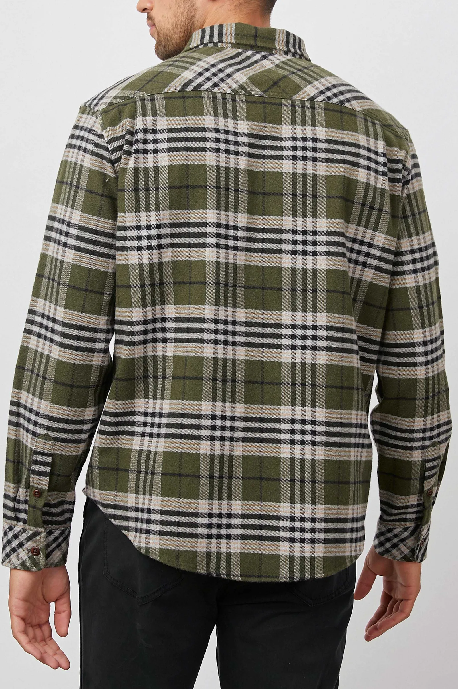 Heren Rails Bos Shirt - Tamarind Olive Glen