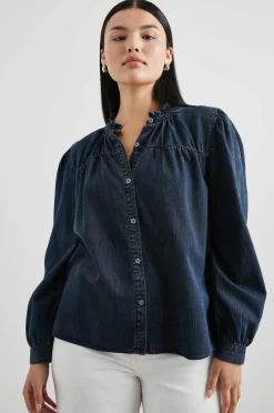 Vrouwen Rails Camille Top - Donkere Vintage Wash
