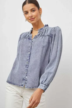 Vrouwen Rails Camille Top - Sapphire Acid Wash