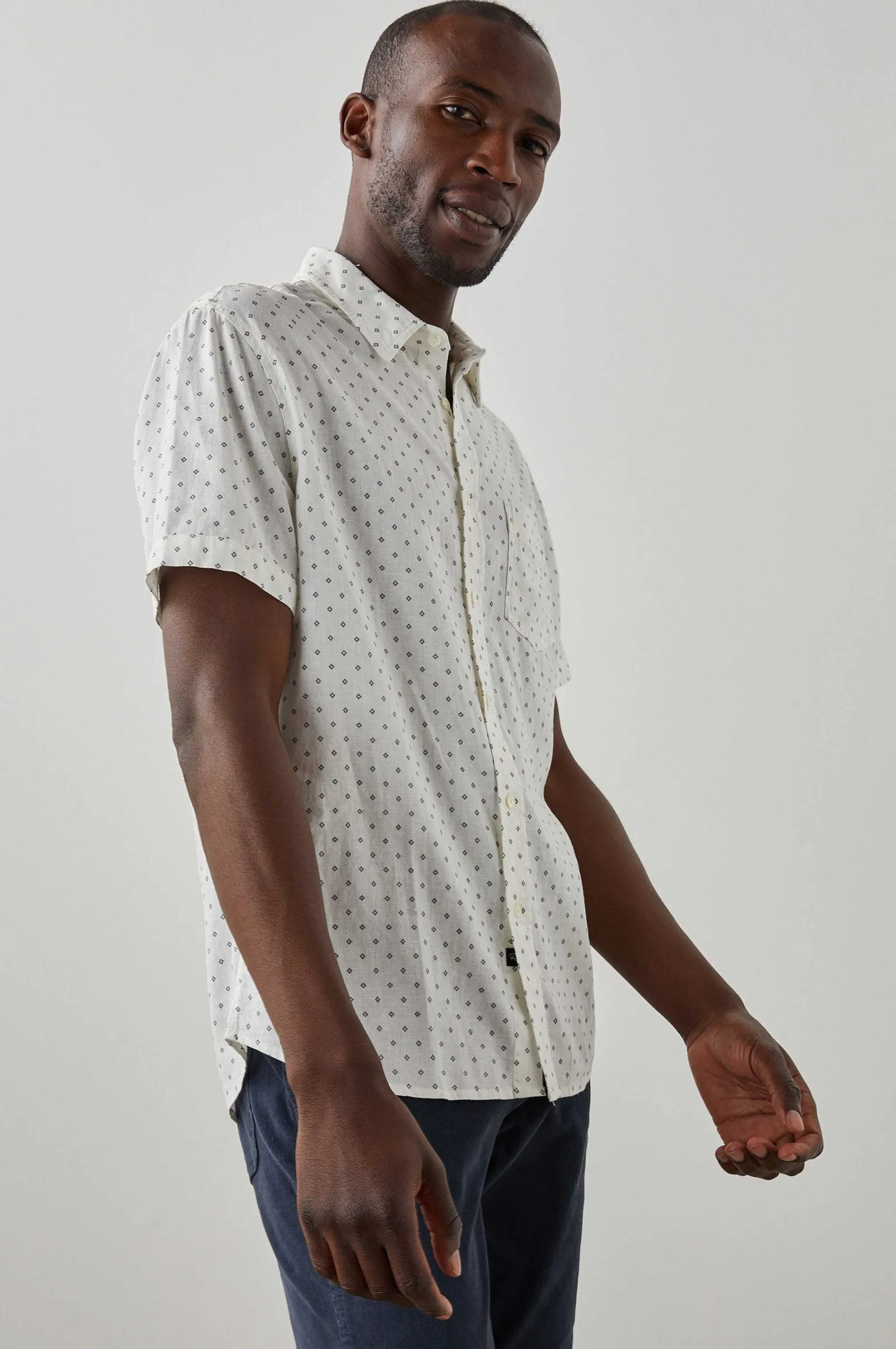 Heren Rails Carson Overhemd - Diamantprint Zwart