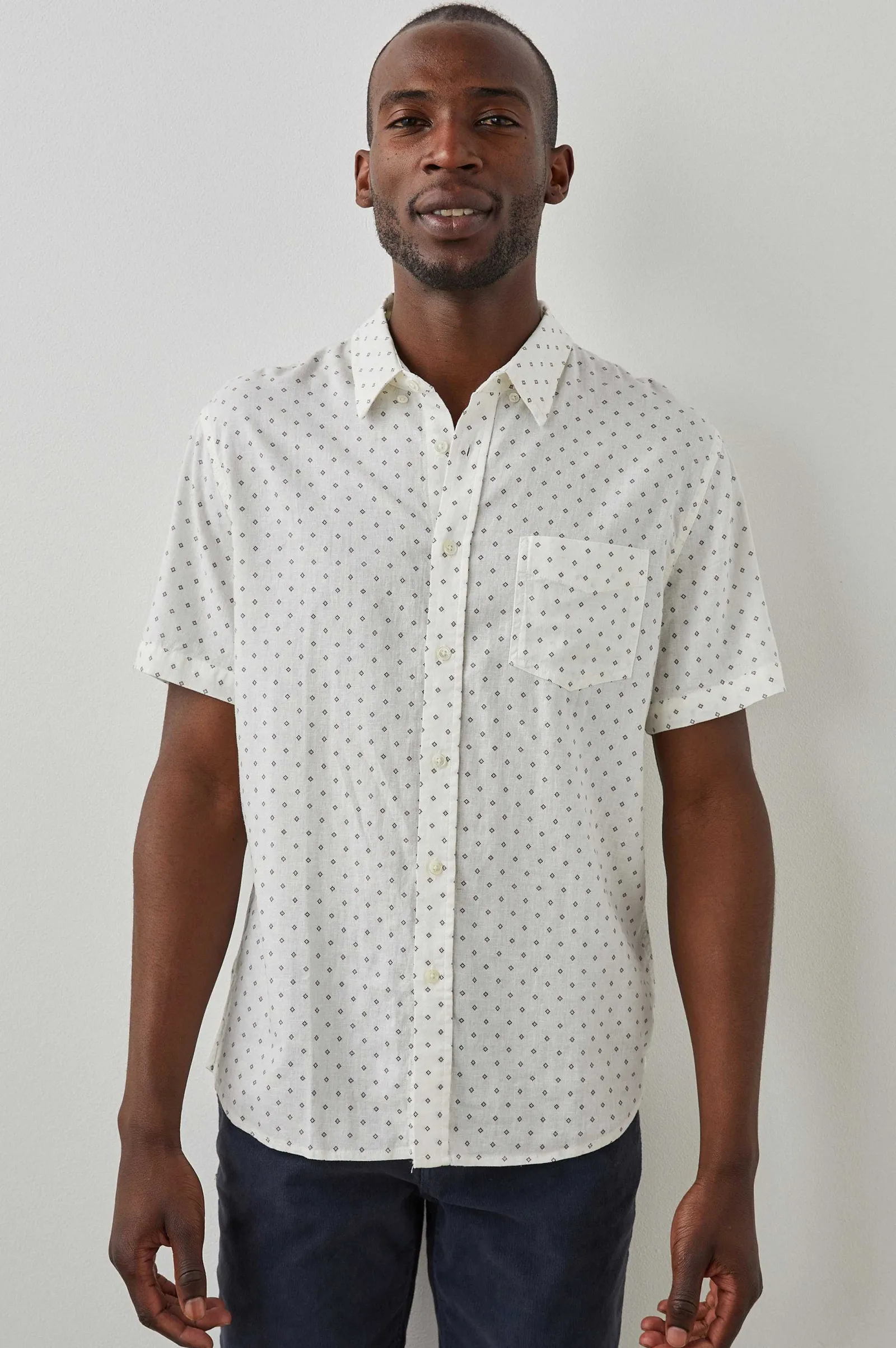 Heren Rails Carson Overhemd - Diamantprint Zwart
