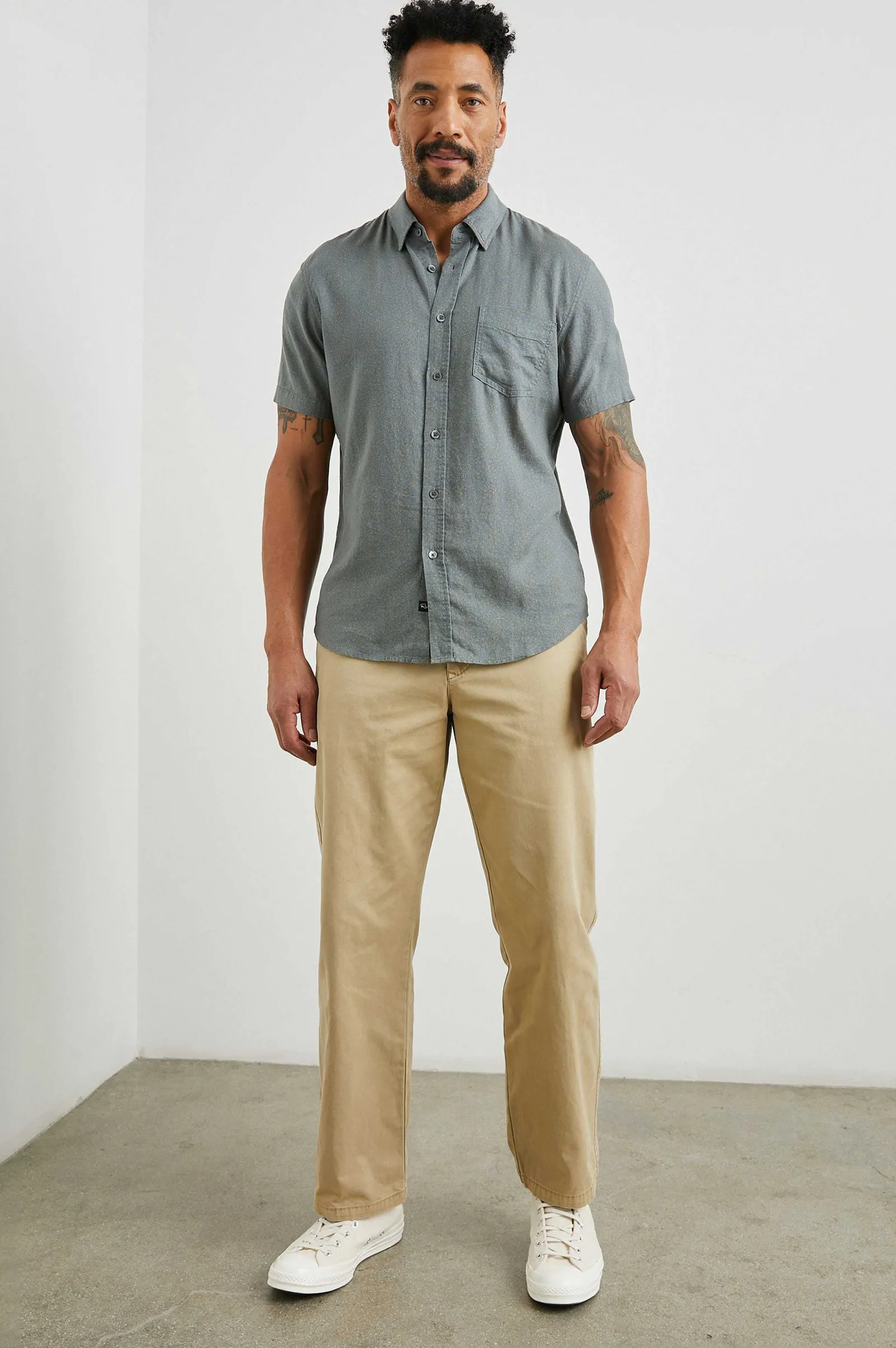 Heren Rails Carson Overhemd - Ivy Calico Cerulean