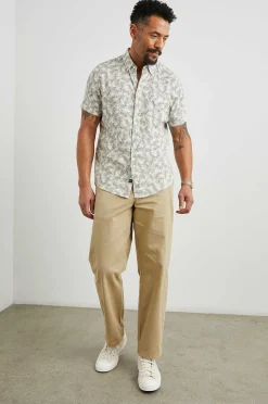 Heren Rails Carson Overhemd - Palm Amerikano Wit