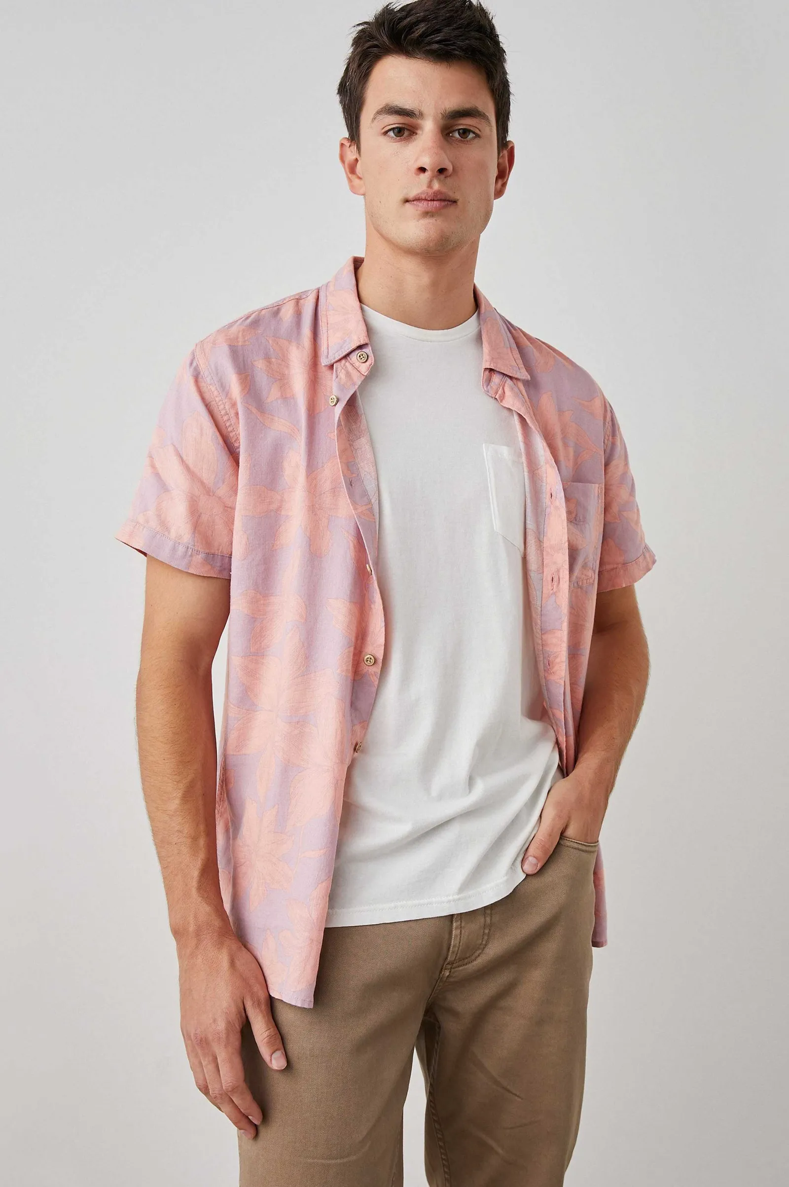 Heren Rails Carson Shirt - Tuinzand Flamingo