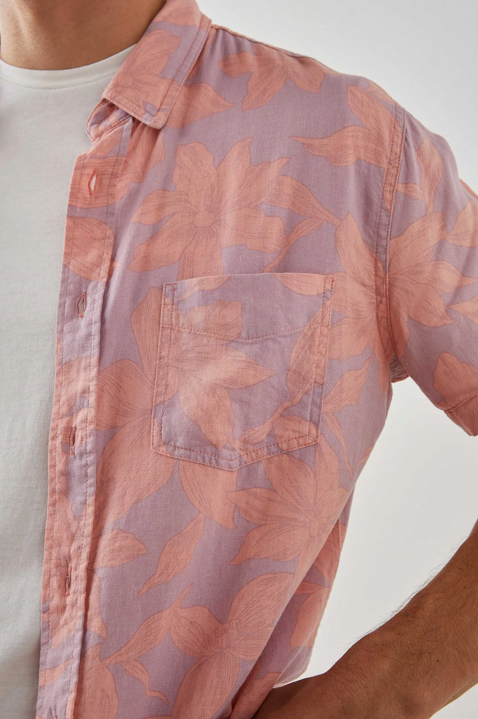 Heren Rails Carson Shirt - Tuinzand Flamingo