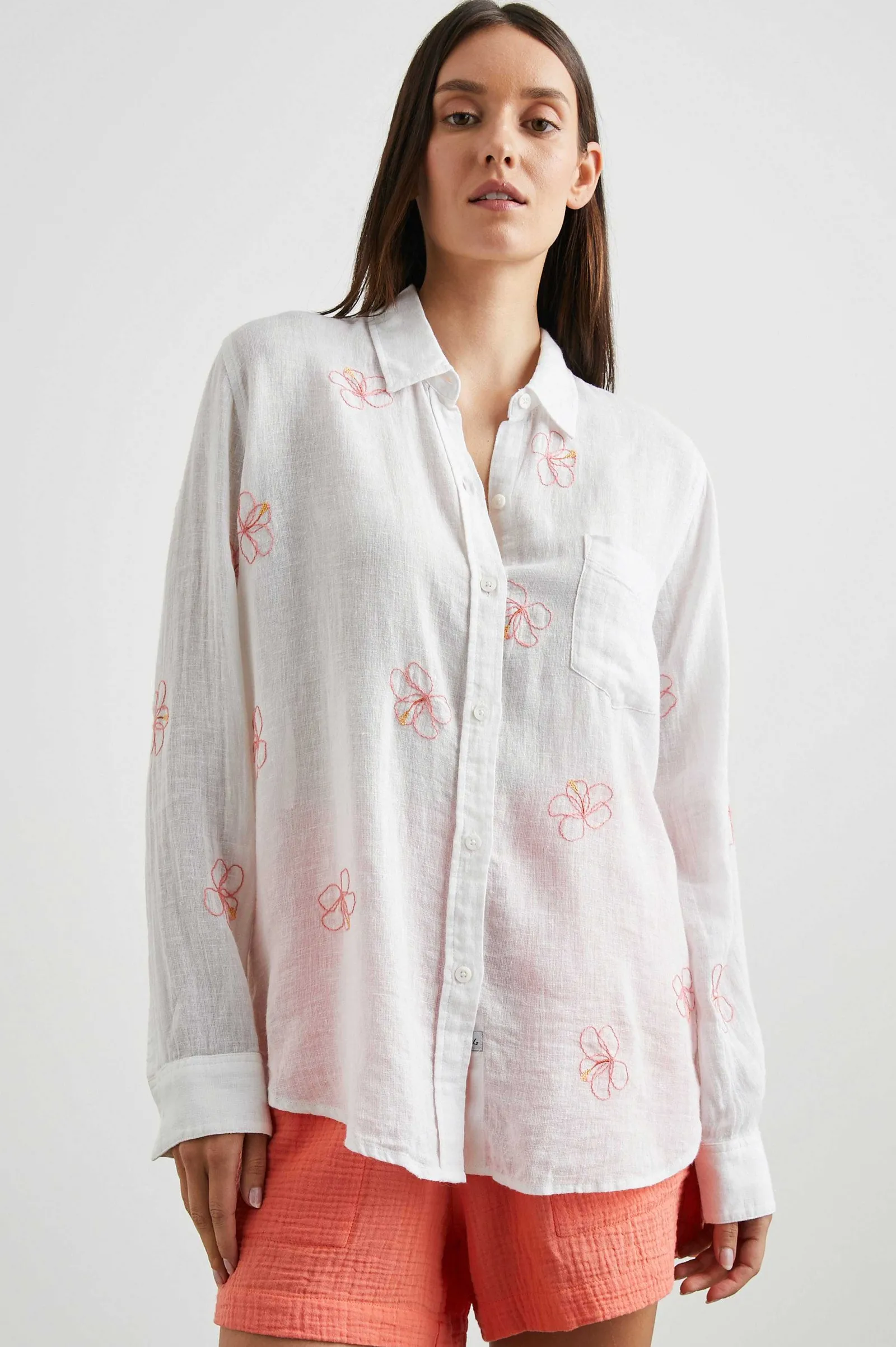 Vrouwen Rails Charli Overhemd - Hibiscus Borduursel