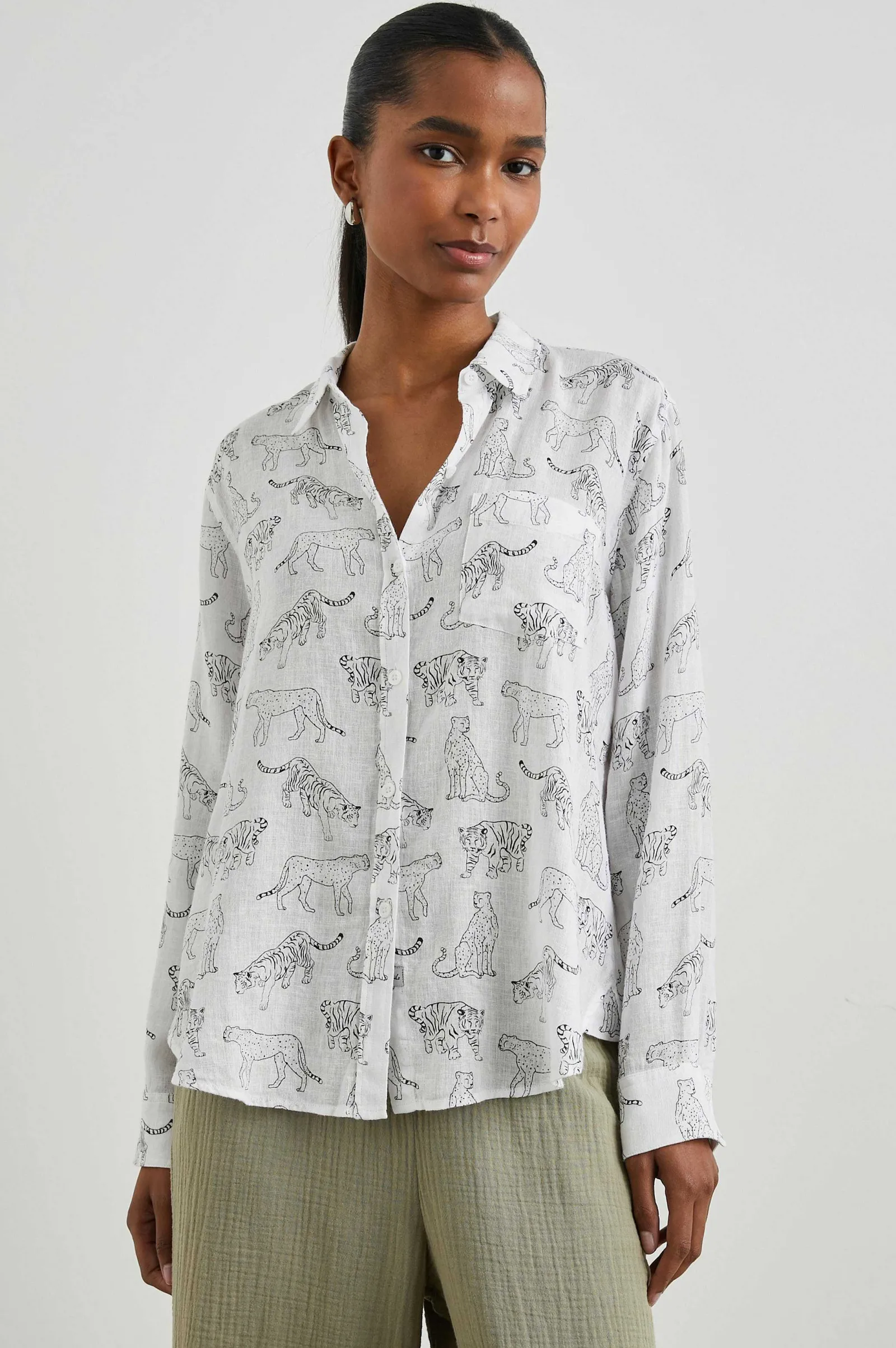 Vrouwen Rails Charli Shirt - Ivoor Jungle Katten