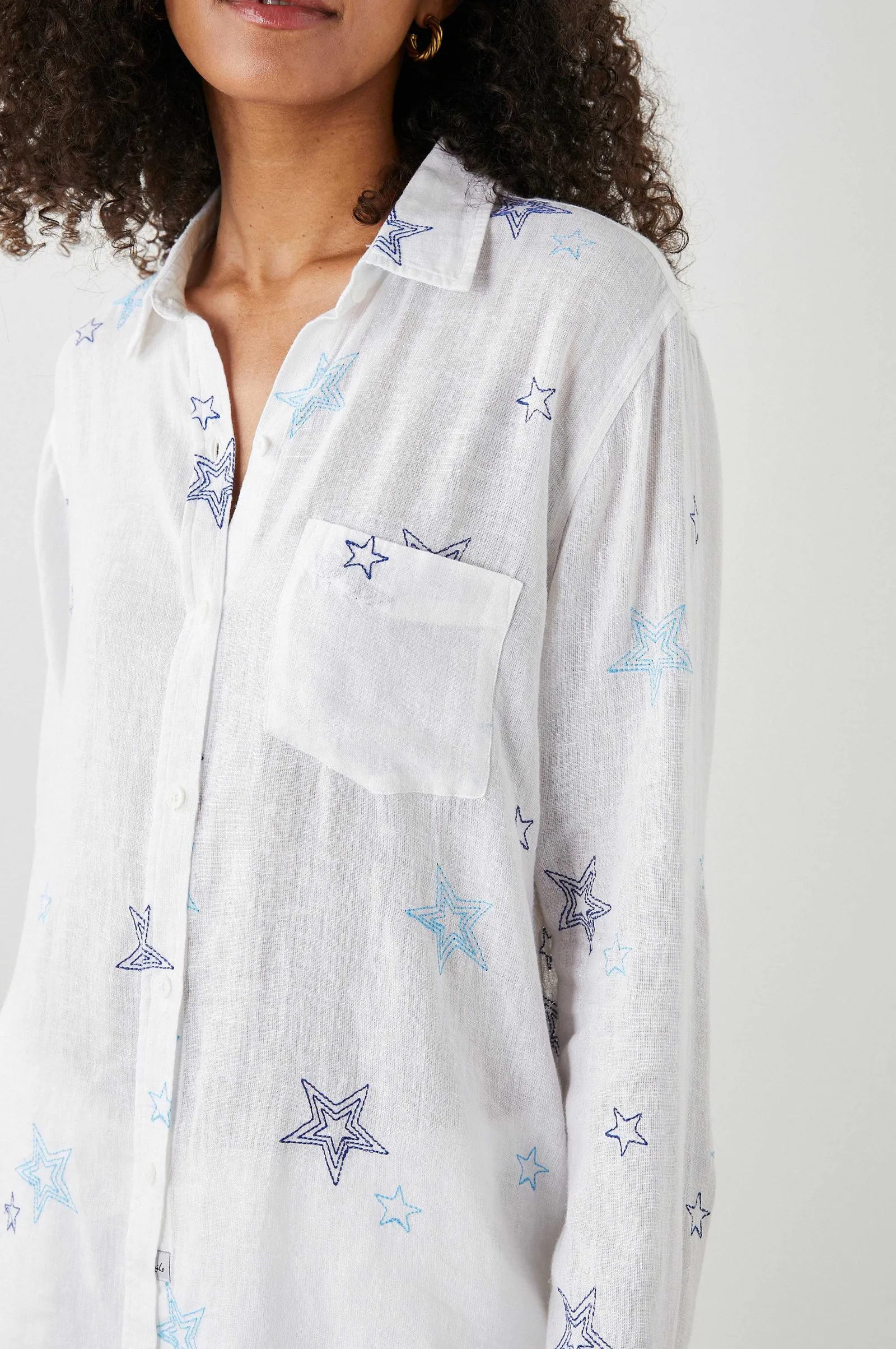 Vrouwen Rails Charli Shirt - Marine Gestikte Sterren