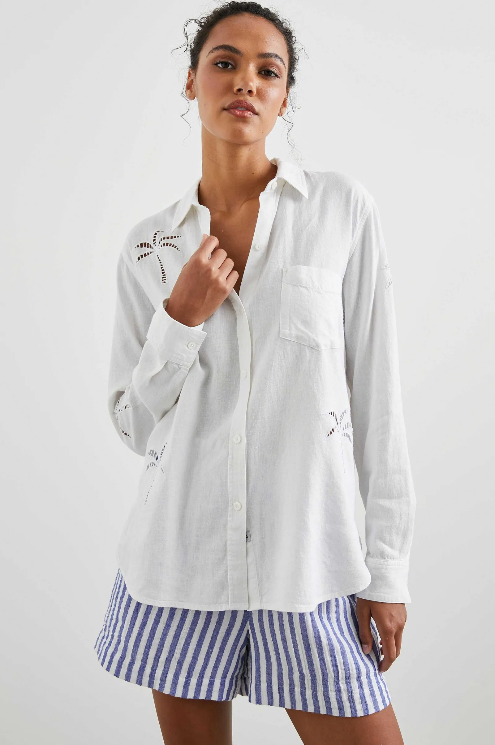 Vrouwen Rails Charli Shirt - Wit Palmoogje