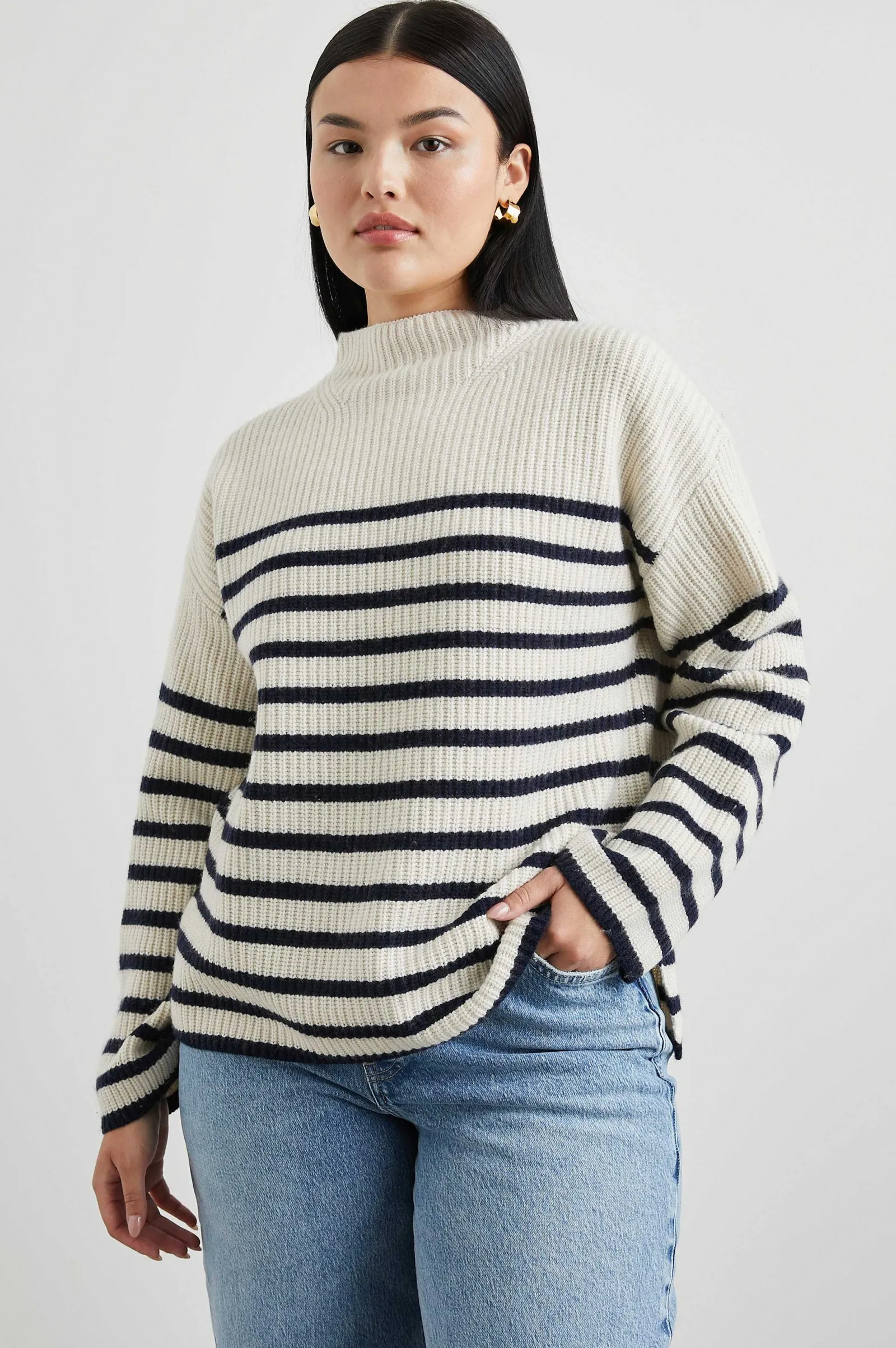Vrouwen Rails Claudia Trui - Creme Marine Stripe