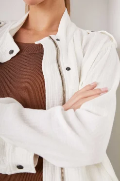 Vrouwen Rails Collins Jas - Gaas Wit