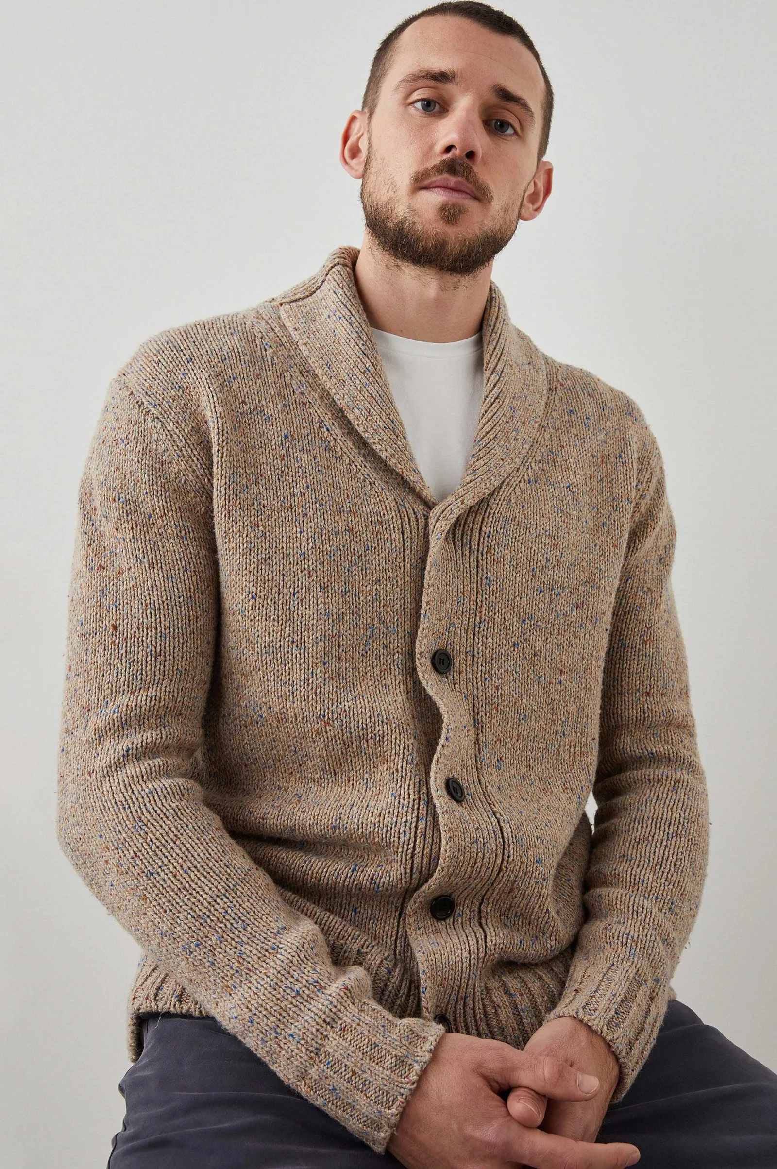 Heren Rails Corden Vest - Havermoutspeckle