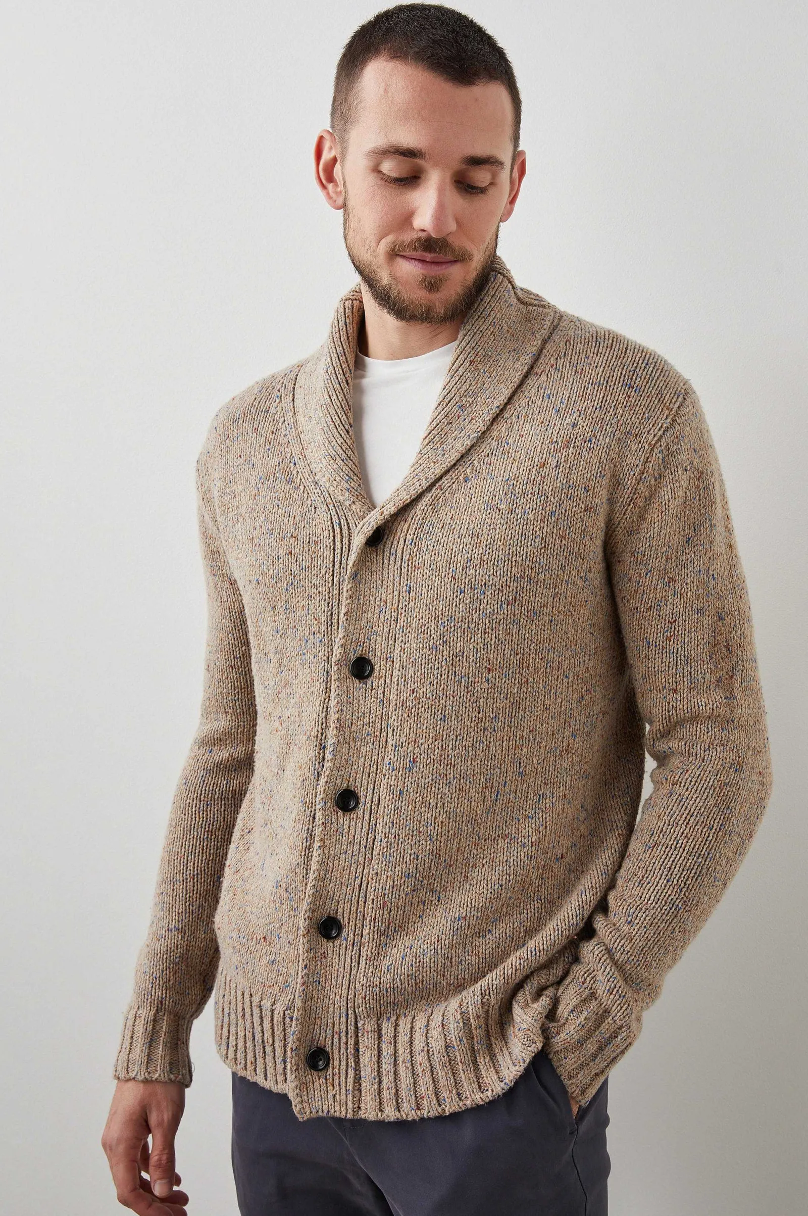 Heren Rails Corden Vest - Havermoutspeckle