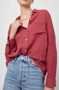 Vrouwen Rails Ellis Overhemd - Cranberry