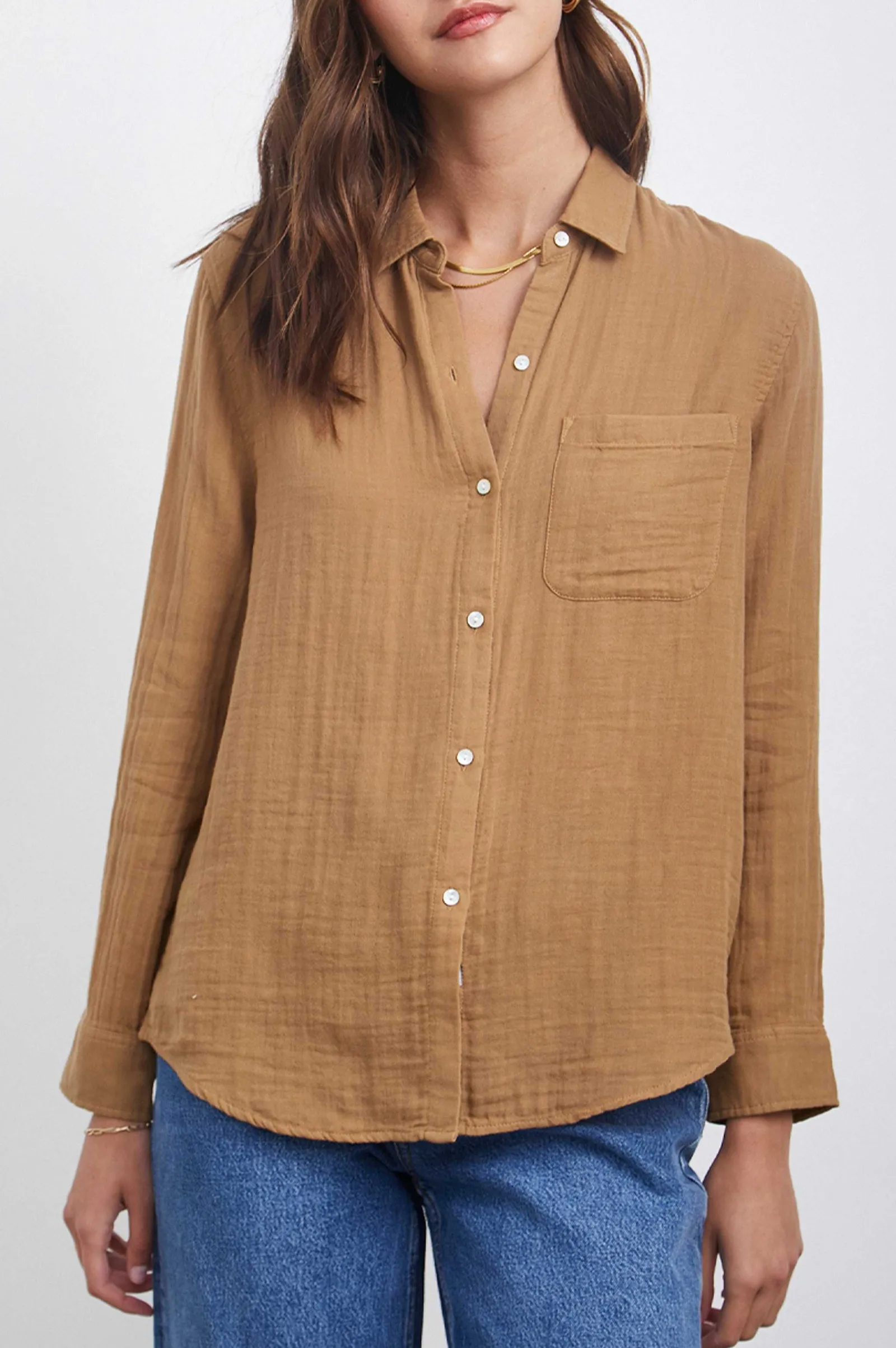 Vrouwen Rails Ellis Shirt - Geroosterde Kokosnoot