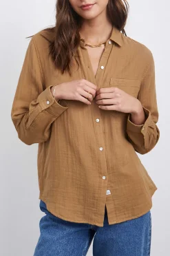 Vrouwen Rails Ellis Shirt - Geroosterde Kokosnoot