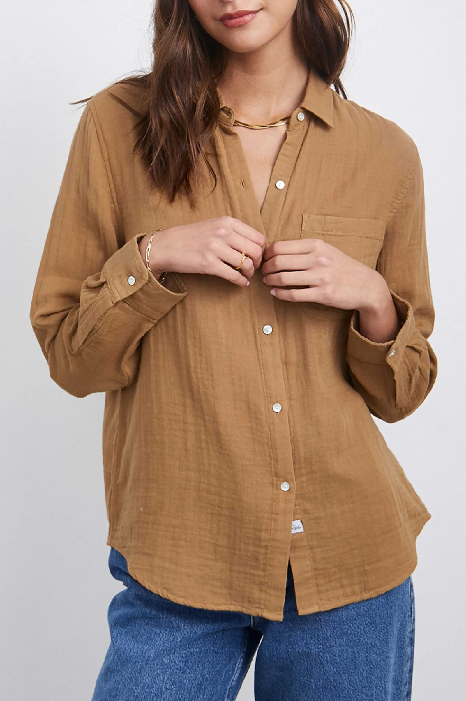Vrouwen Rails Ellis Shirt - Geroosterde Kokosnoot
