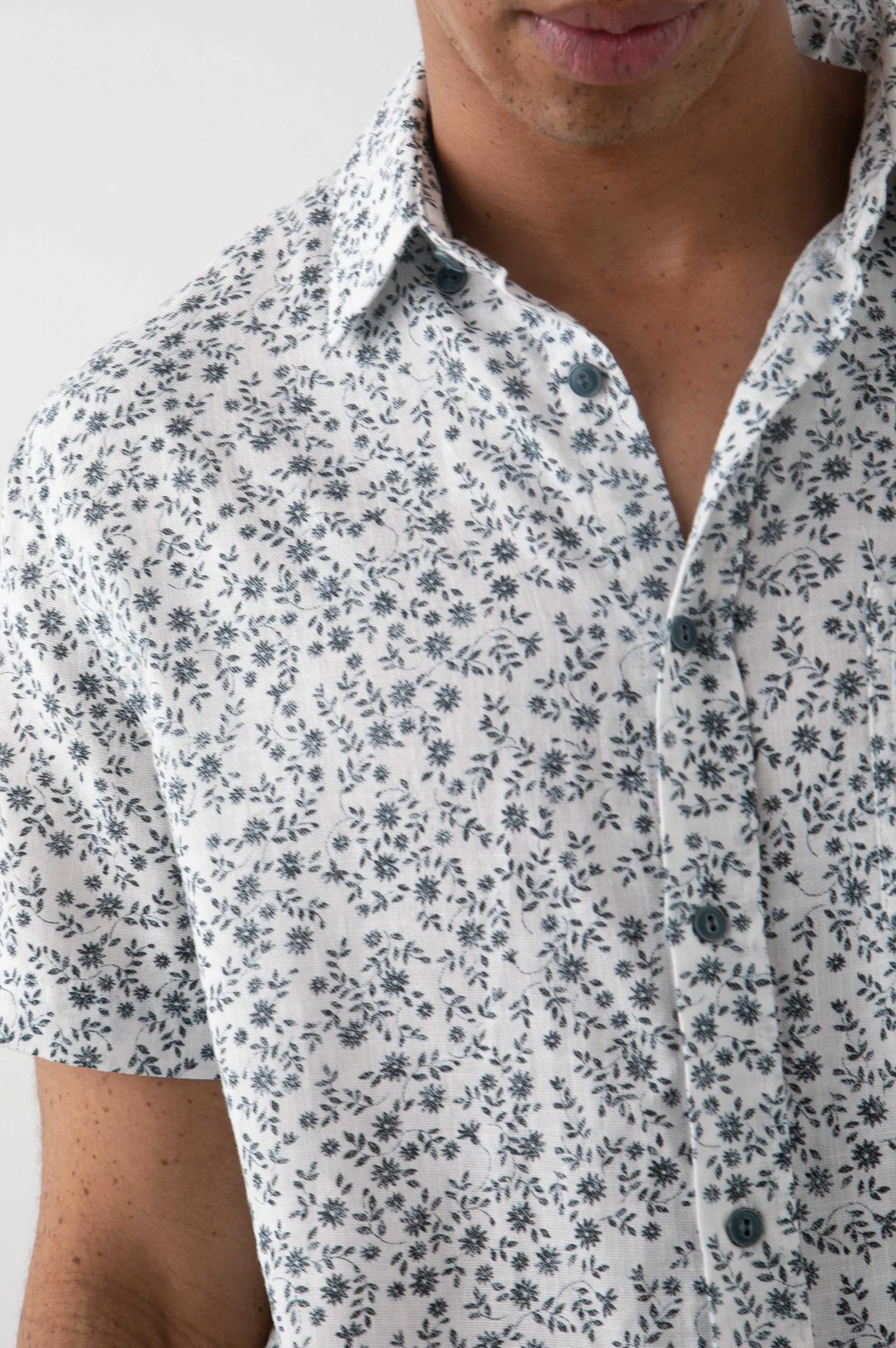 Heren Rails Fairfax Overhemd - Kruipende Klimop Wit Blauw