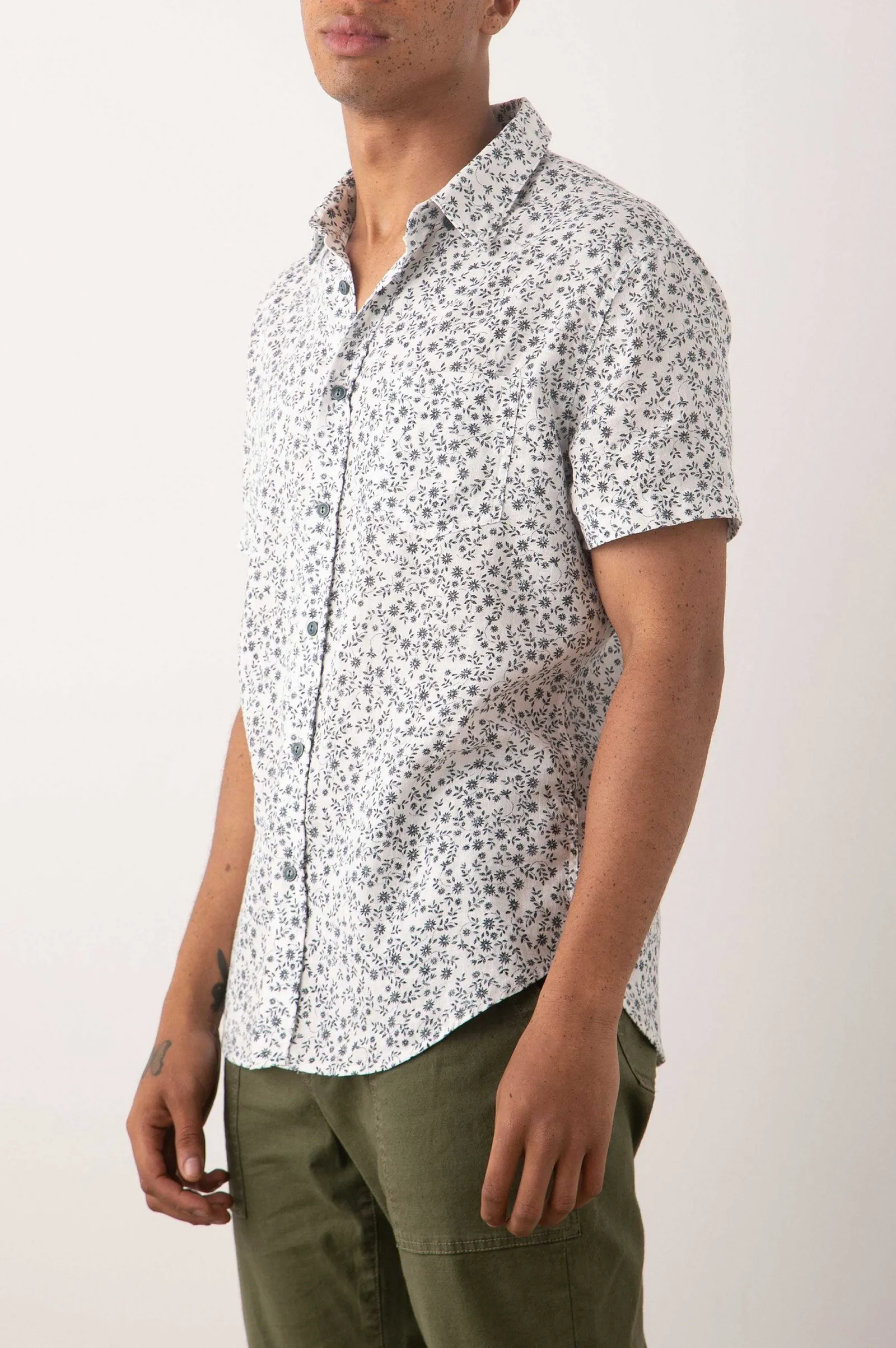 Heren Rails Fairfax Overhemd - Kruipende Klimop Wit Blauw