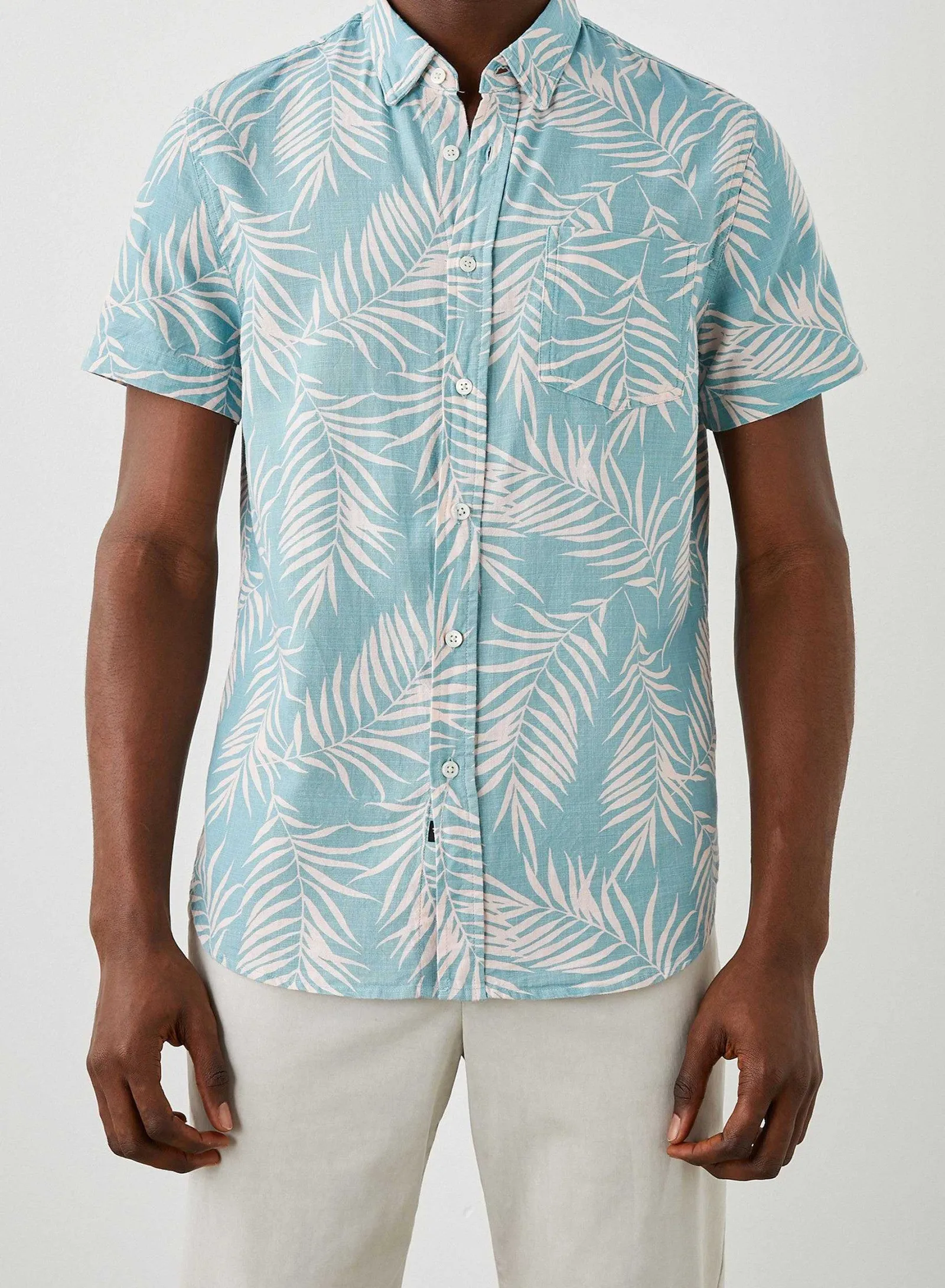 Heren Rails Fairfax Overhemd - Palm Schaduw Aqua