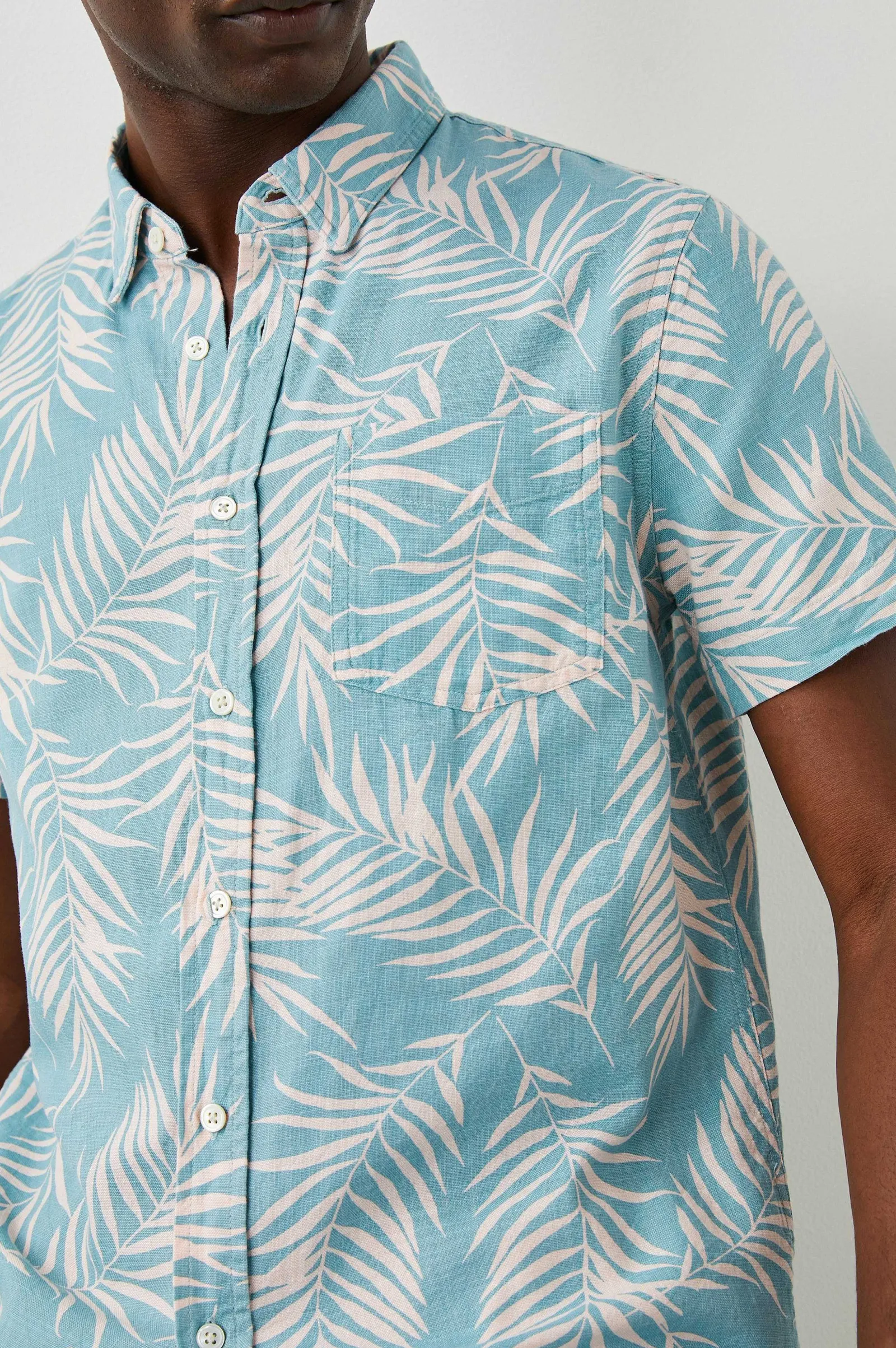 Heren Rails Fairfax Overhemd - Palm Schaduw Aqua