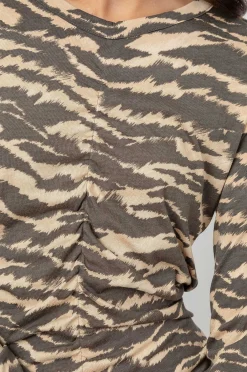 Vrouwen Rails Freja T-Shirt - Tan New Wave Tijger