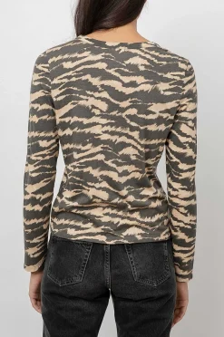 Vrouwen Rails Freja T-Shirt - Tan New Wave Tijger