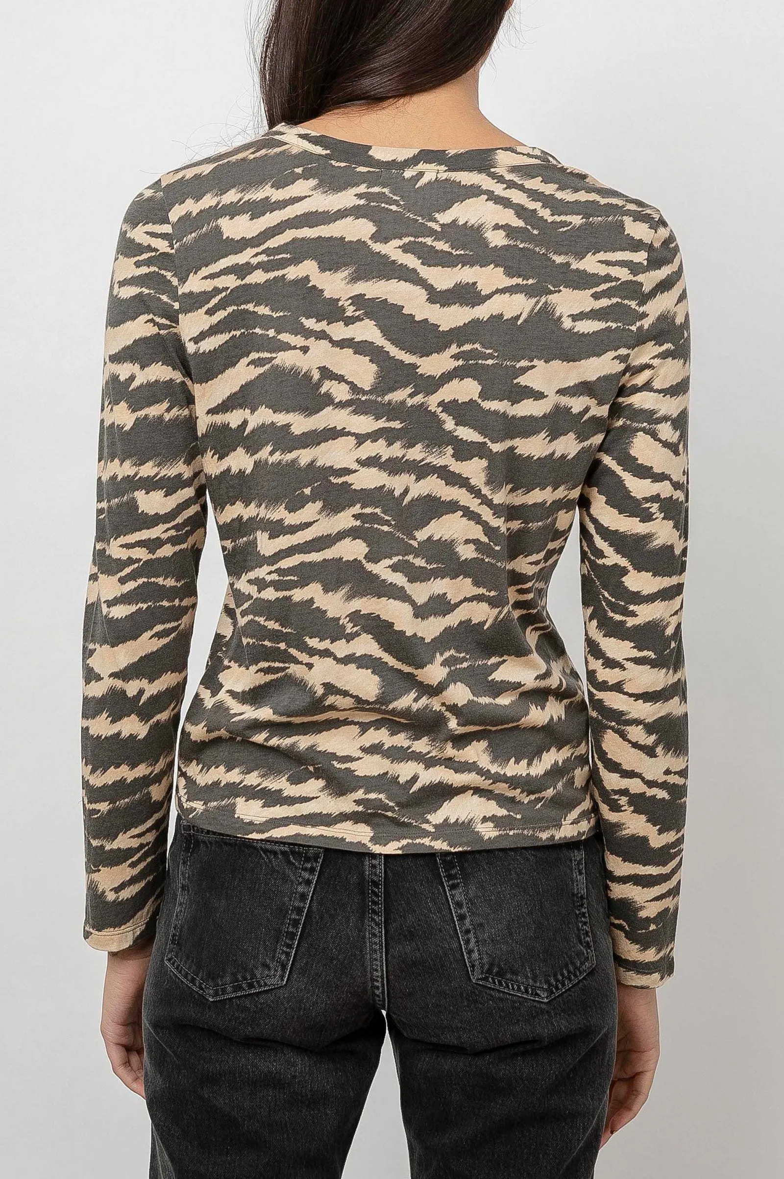 Vrouwen Rails Freja T-Shirt - Tan New Wave Tijger