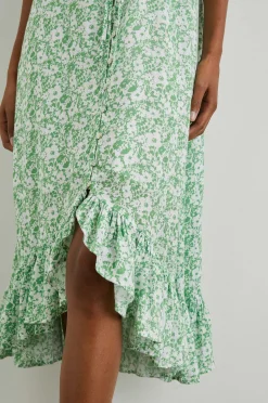 Vrouwen Rails Frida Jurk - Groene Textuur Bloemen