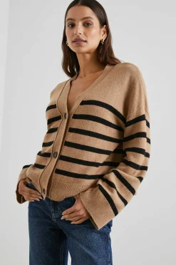Vrouwen Rails Geneve Vest - Camel Zwarte Streep