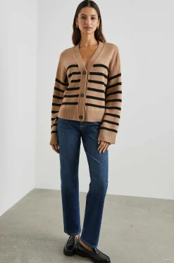 Vrouwen Rails Geneve Vest - Camel Zwarte Streep