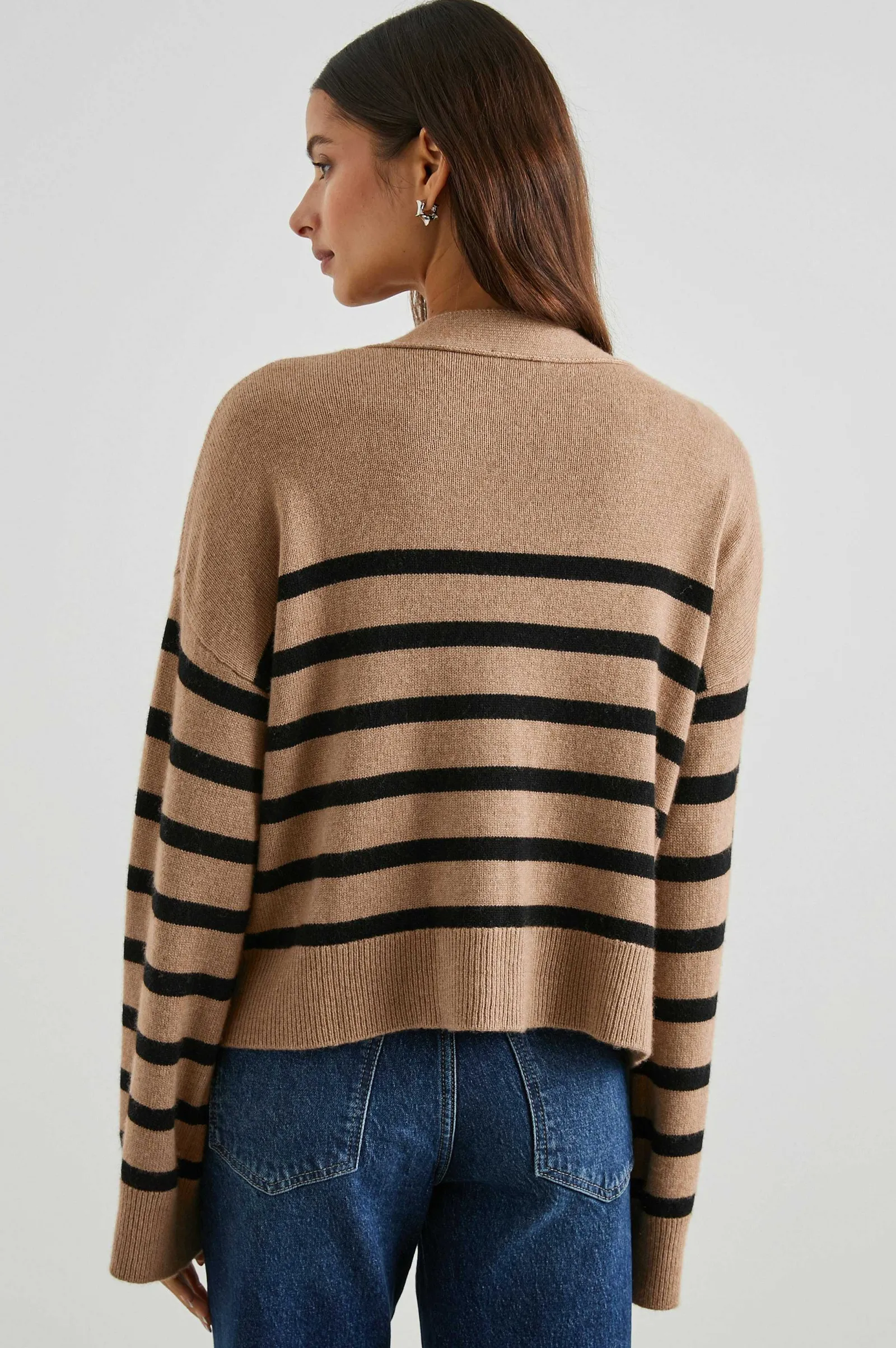 Vrouwen Rails Geneve Vest - Camel Zwarte Streep