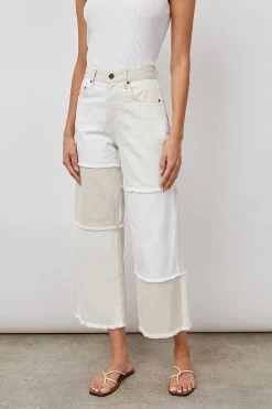Vrouwen Rails Getty Crop Met Wijde Pijpen - Ecru Patchwork