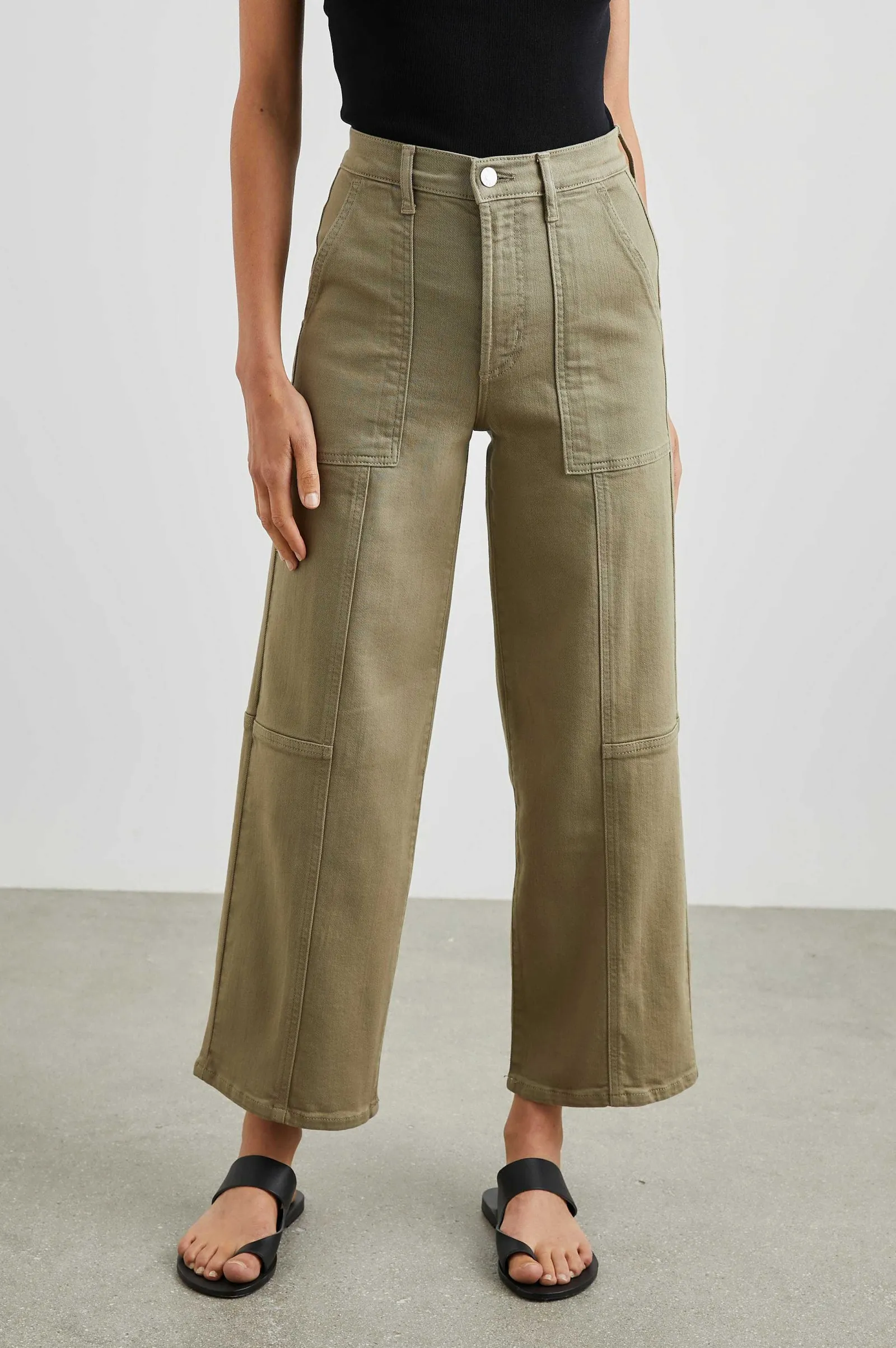 Vrouwen Rails Getty Crop Utility Wide Poot - Gewassen Olijf