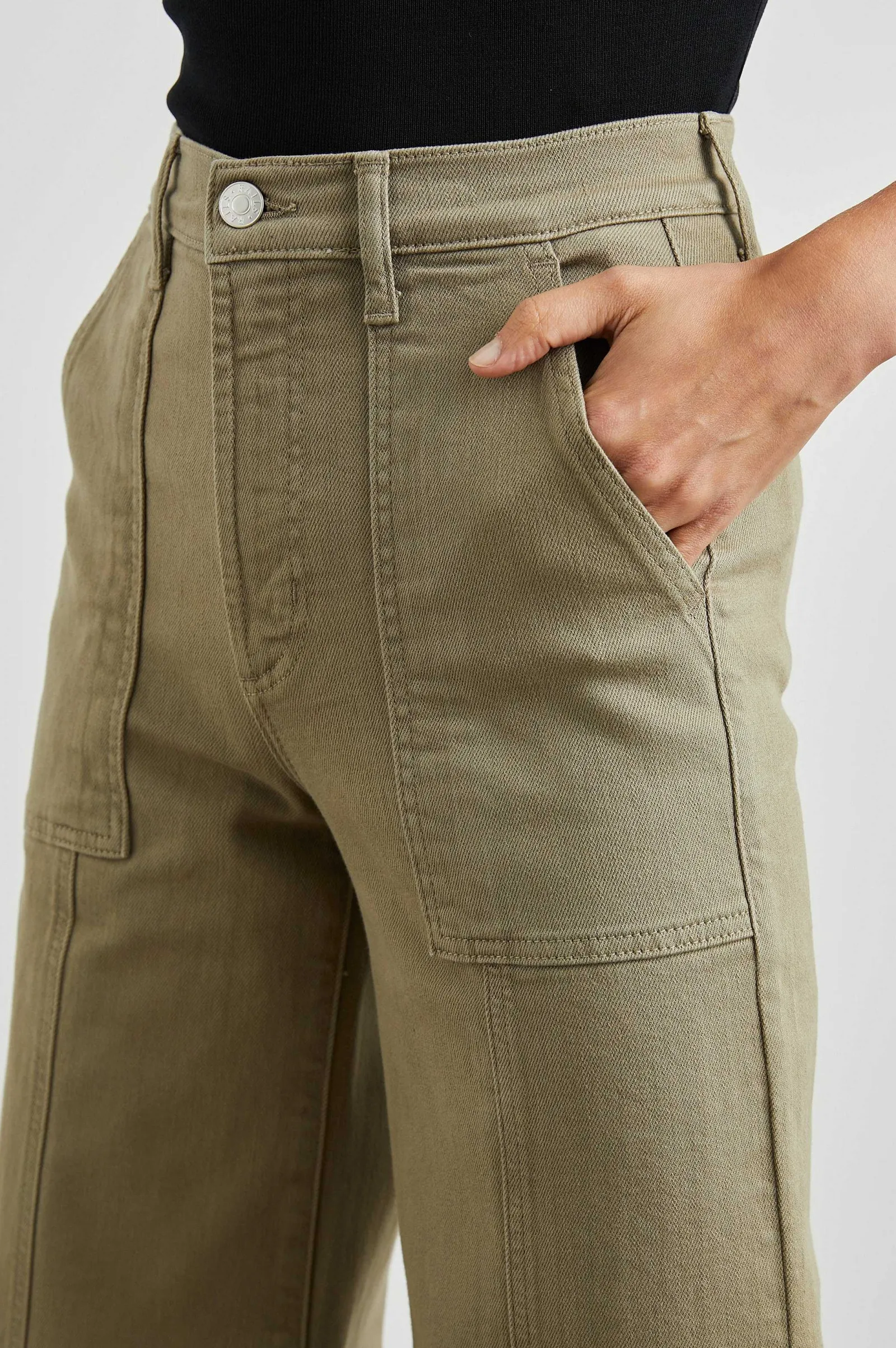 Vrouwen Rails Getty Crop Utility Wide Poot - Gewassen Olijf