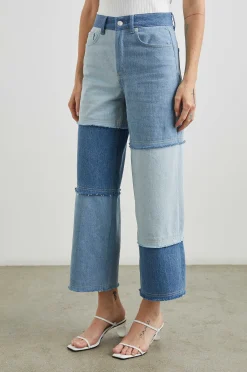 Vrouwen Rails Getty Crop Wide Leg - Licht Indigo Patchwork