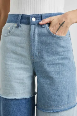 Vrouwen Rails Getty Crop Wide Leg - Licht Indigo Patchwork