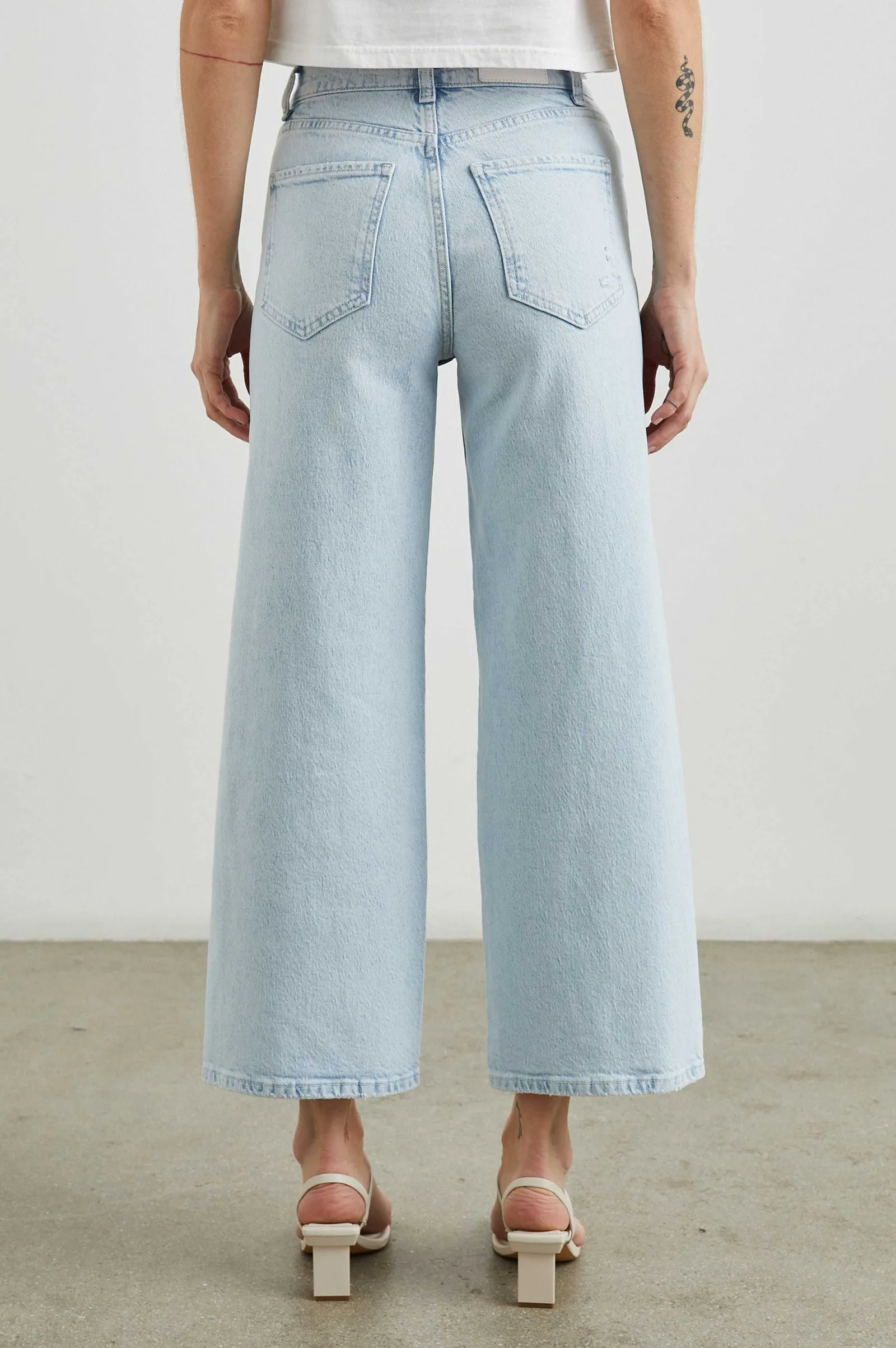 Vrouwen Rails Getty Crop Wide Leg - Ocean Breeze Distress