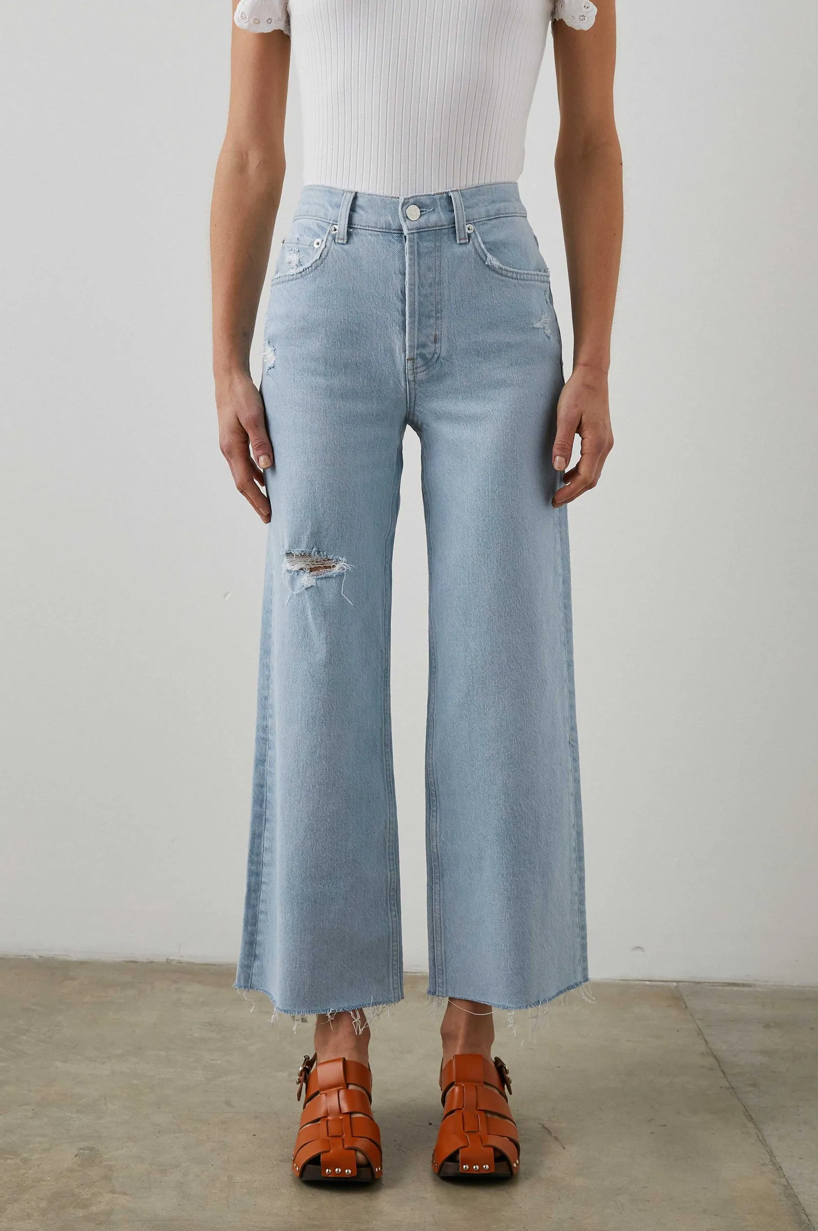 Vrouwen Rails Getty Crop Wide Poot - Oceanview Distress