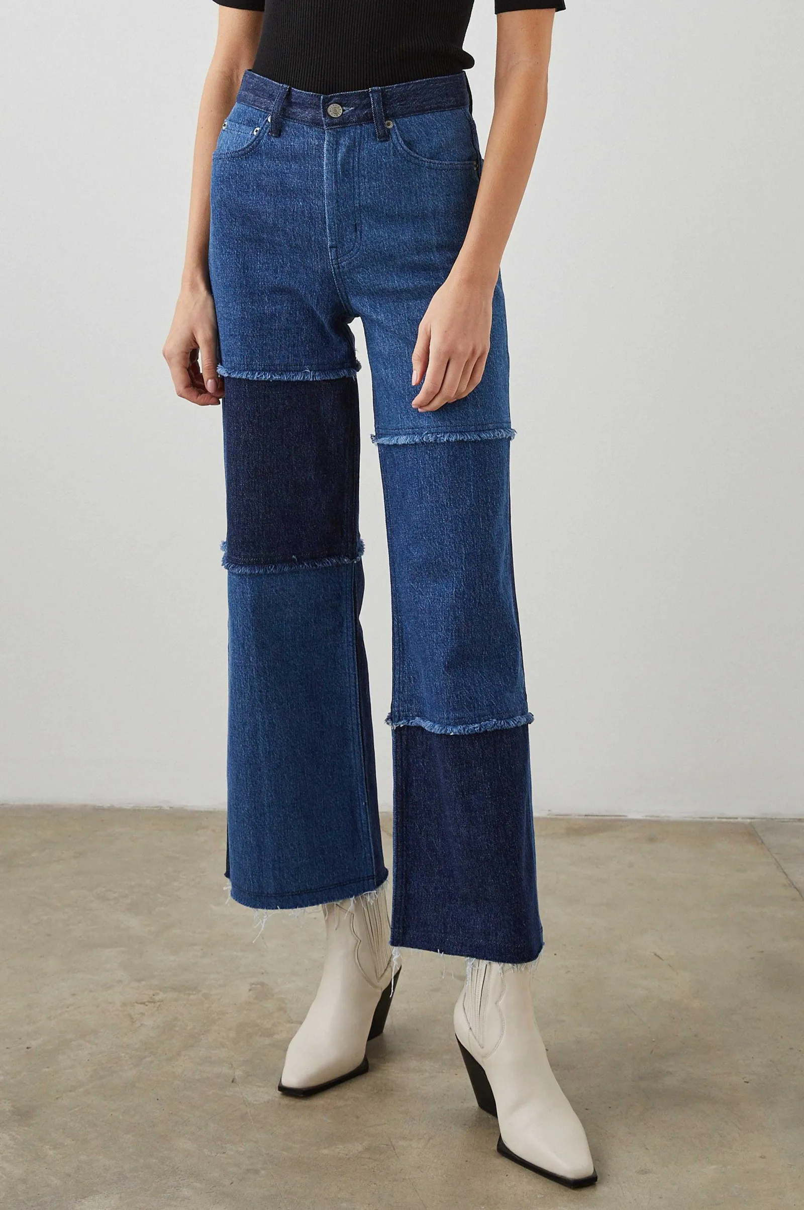 Vrouwen Rails Getty Crop Wijde Pijpen - Indigo Patchwork