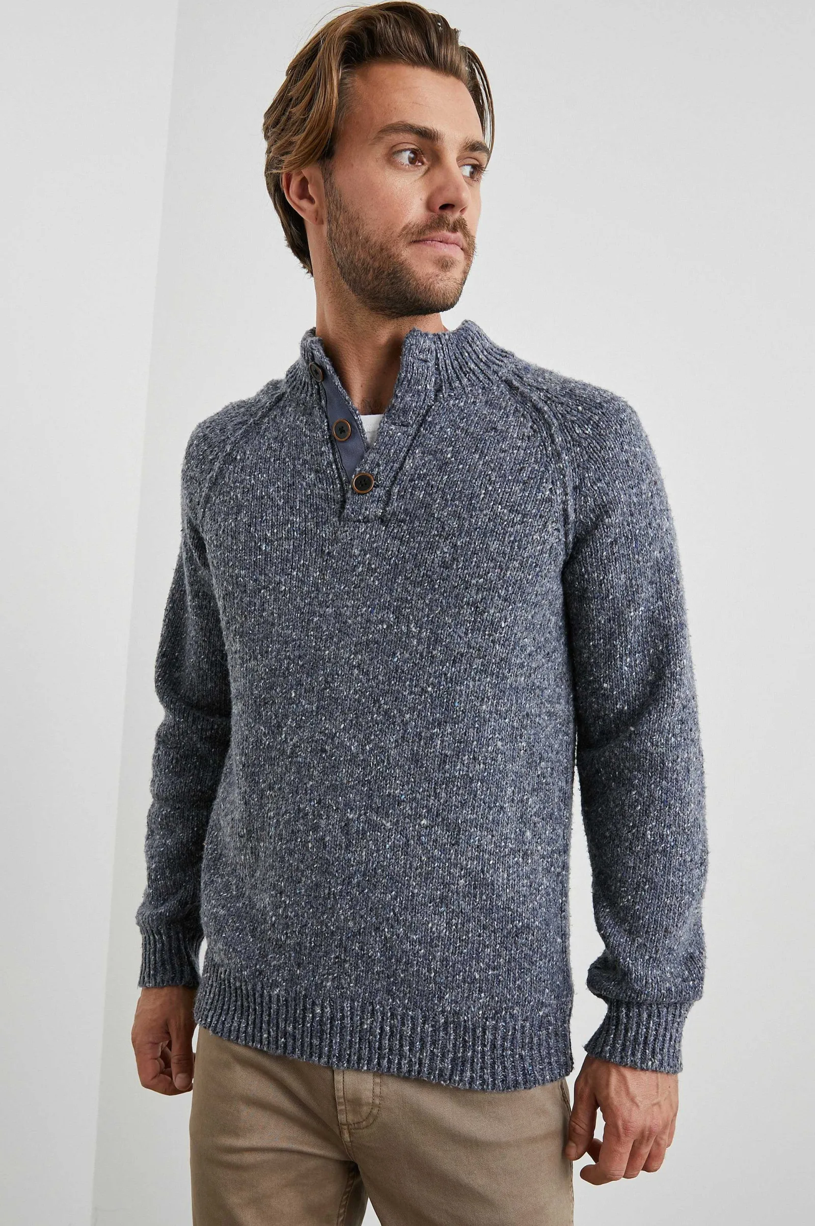 Heren Rails Harding Sweater - Blauw Nep